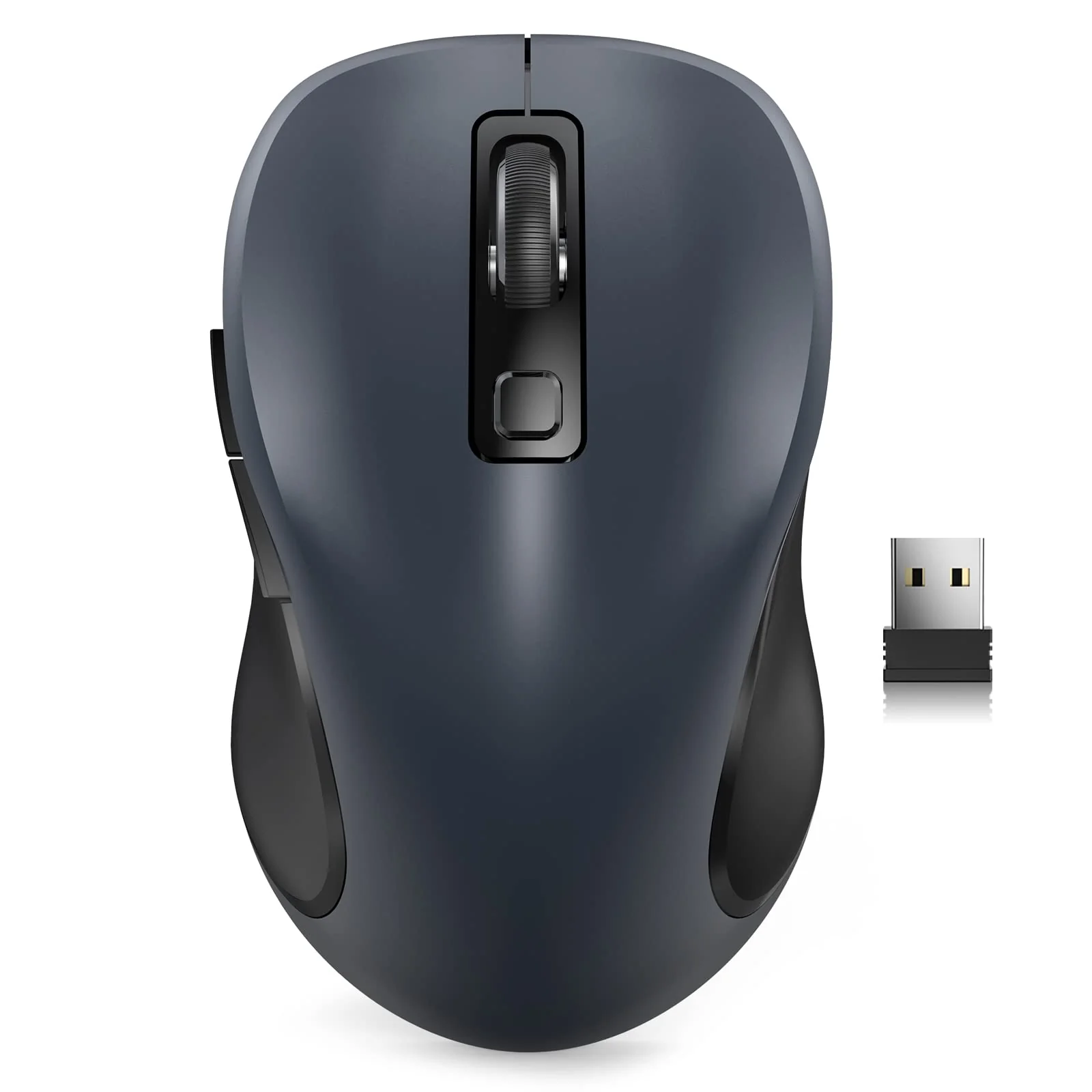 Wireless Mouse for Laptop, Trueque 2.4G Ergonomic Computer Mouse with 3 Adjustable DPI Levels, Page Up & Down Buttons, USB Mouse for Chromebook, PC, Desktop, Notebook, MacBook (Grey) Grey