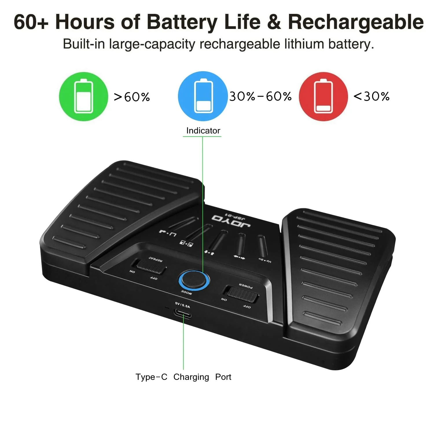 Wireless Page Turner Pedal Buletooth Foot Pedal Music Page Turner Pedal for Phones Ipad Tablets Phone Rechargeable Hands-Free Page Turner Pedal Anti-slip - Image 5