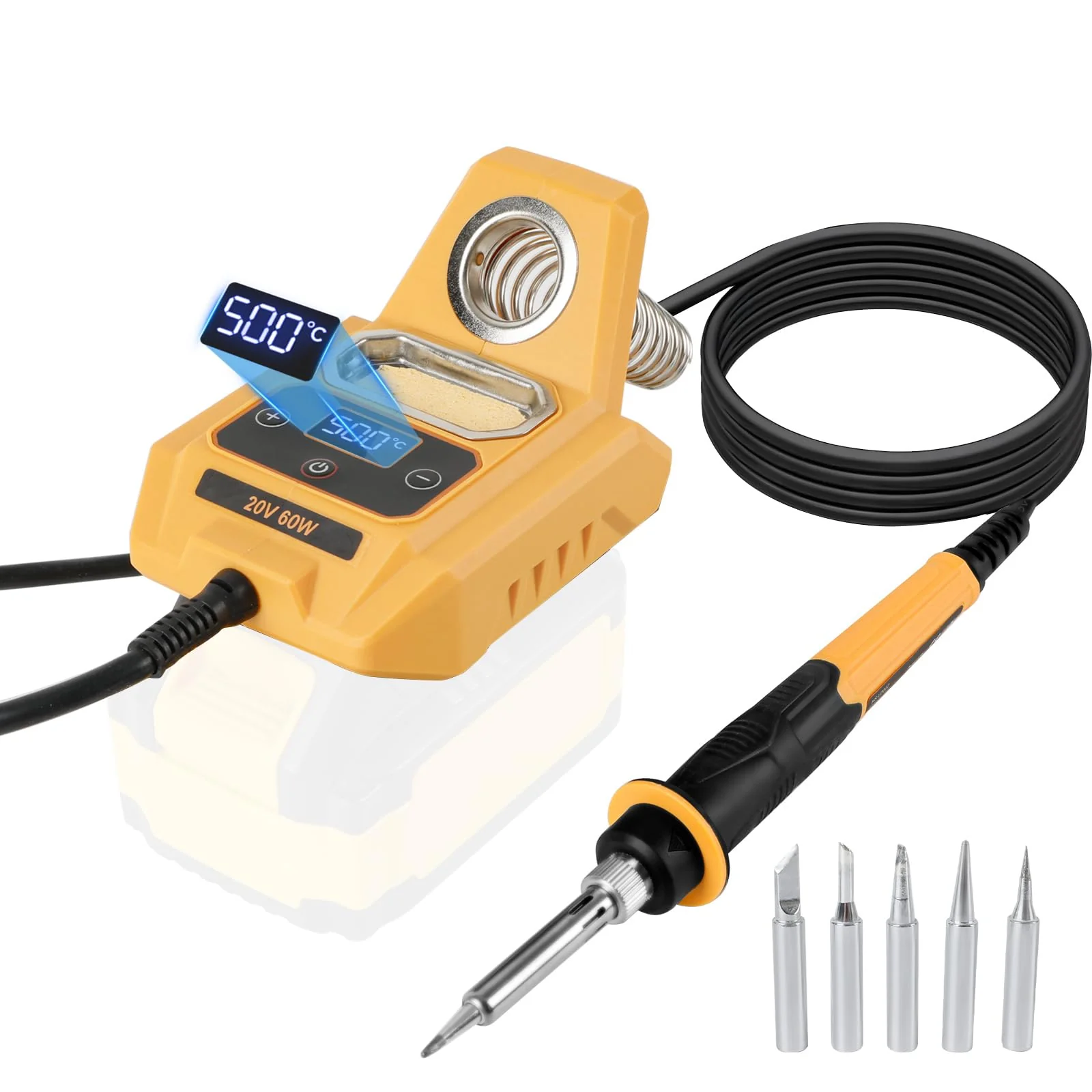 Wireless Soldering Iron Station for DEWALT 18V Batteries, Electric Soldering Station Kit with LET Display, 2 Temperature Units 100-500°C, 10 Seconds Preheating for DIY Appliance Repair