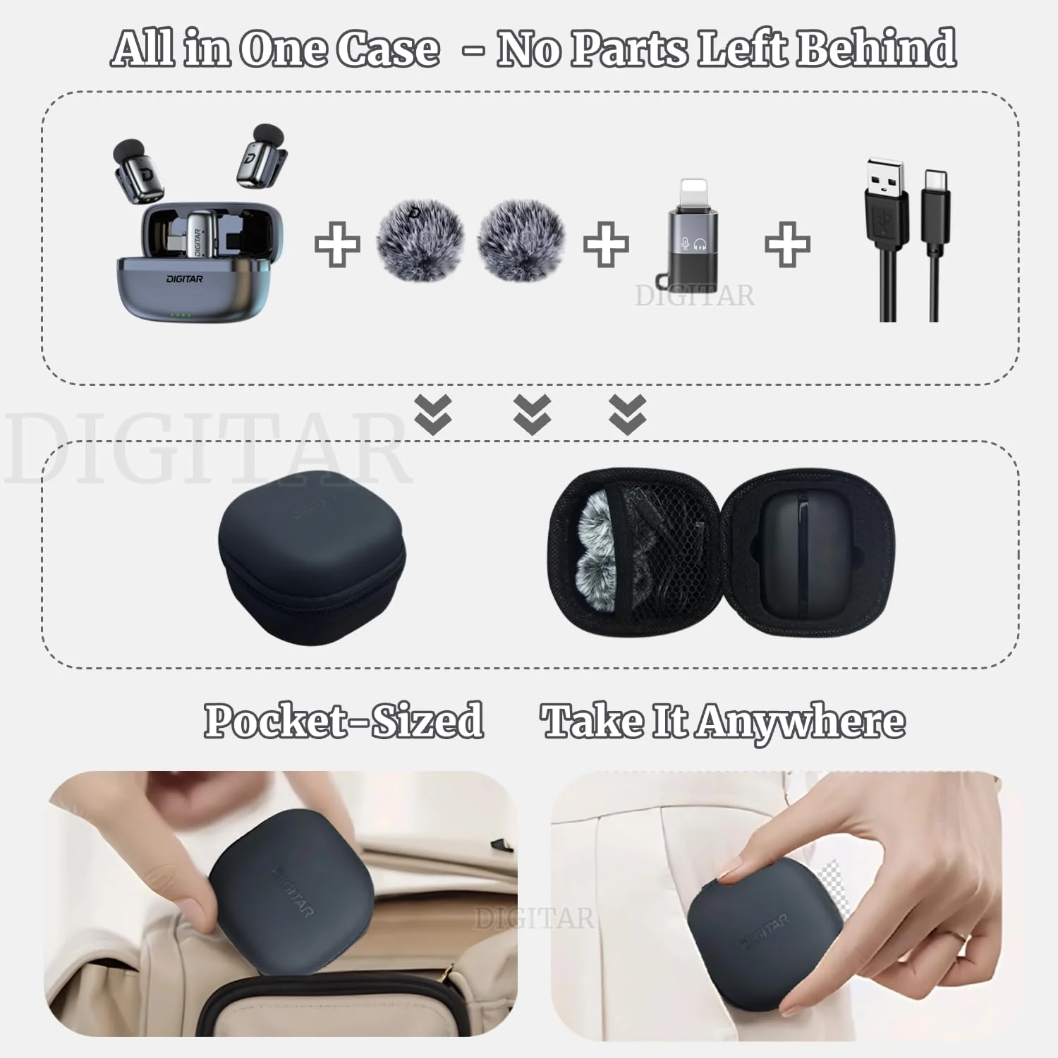Wireless Super Mini Lavalier Microphone for iPhone, Android, iPad, Noise Reduction, Monitor Audio, Charging Case, Crystal Clear Zero‑Latency Sound for Live Streaming, Recording - Image 6