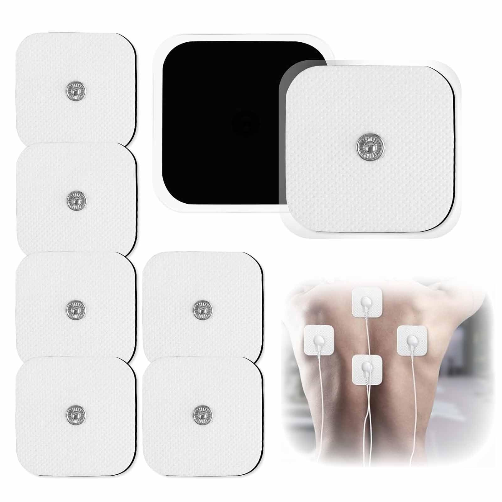 Wjelet Pack of 35 Adhesive Electrodes for Tens Electrode Pads, Electrode Pads 5 x 5 cm, Self-Adhesive and Reusable with 3.5 mm Snap Push Button, Compatible with TENS Devices and EMS Trainers