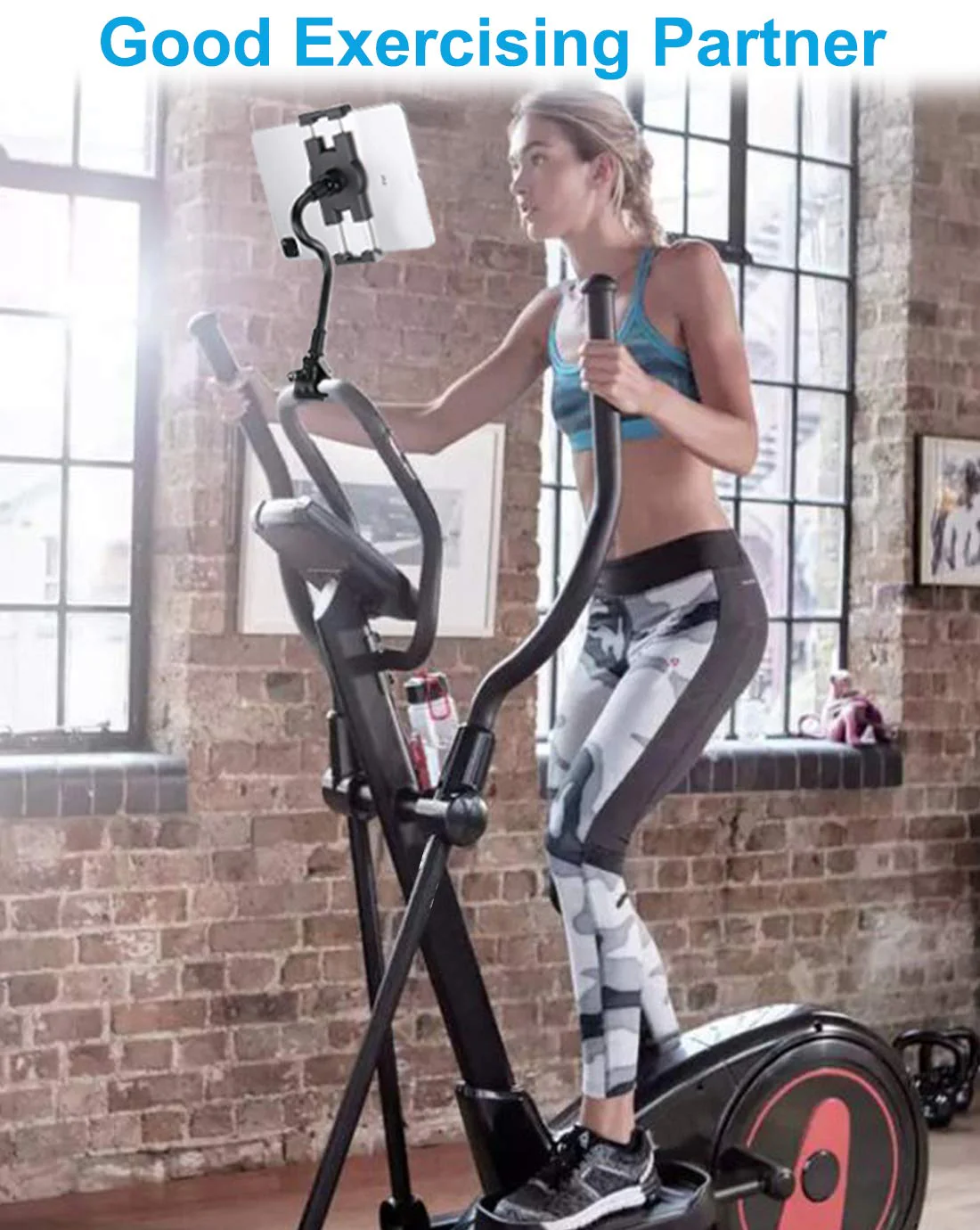 woleyi Gooseneck Tablet Holder for Spin Bike, Peloton Tablet Mount Exercise Bike Handlebar Stand for Stationary Bicycle, Treadmill, Stroller, Elliptical for iPad Pro Air Mini, Galaxy, 4.7-13" Devices - Image 5