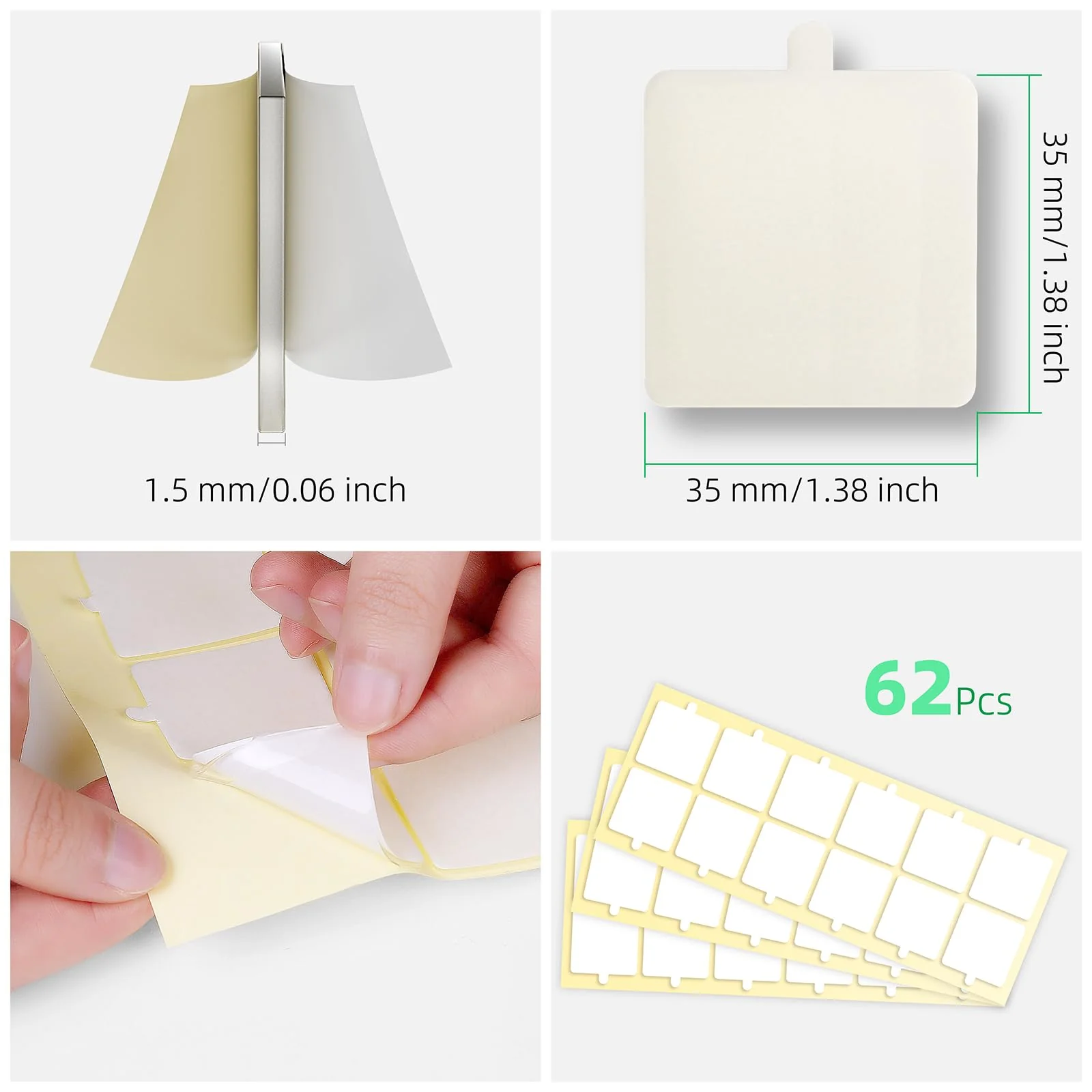 Wolf-Energy Nano Double Sided Tape with Transparent Multipurpose Removable Adhesive, Double Sided Tape for Walls with 62 Pcs,Washable and Reusable High Temperature Resistant for Acoustic Foam, Posters - Image 3