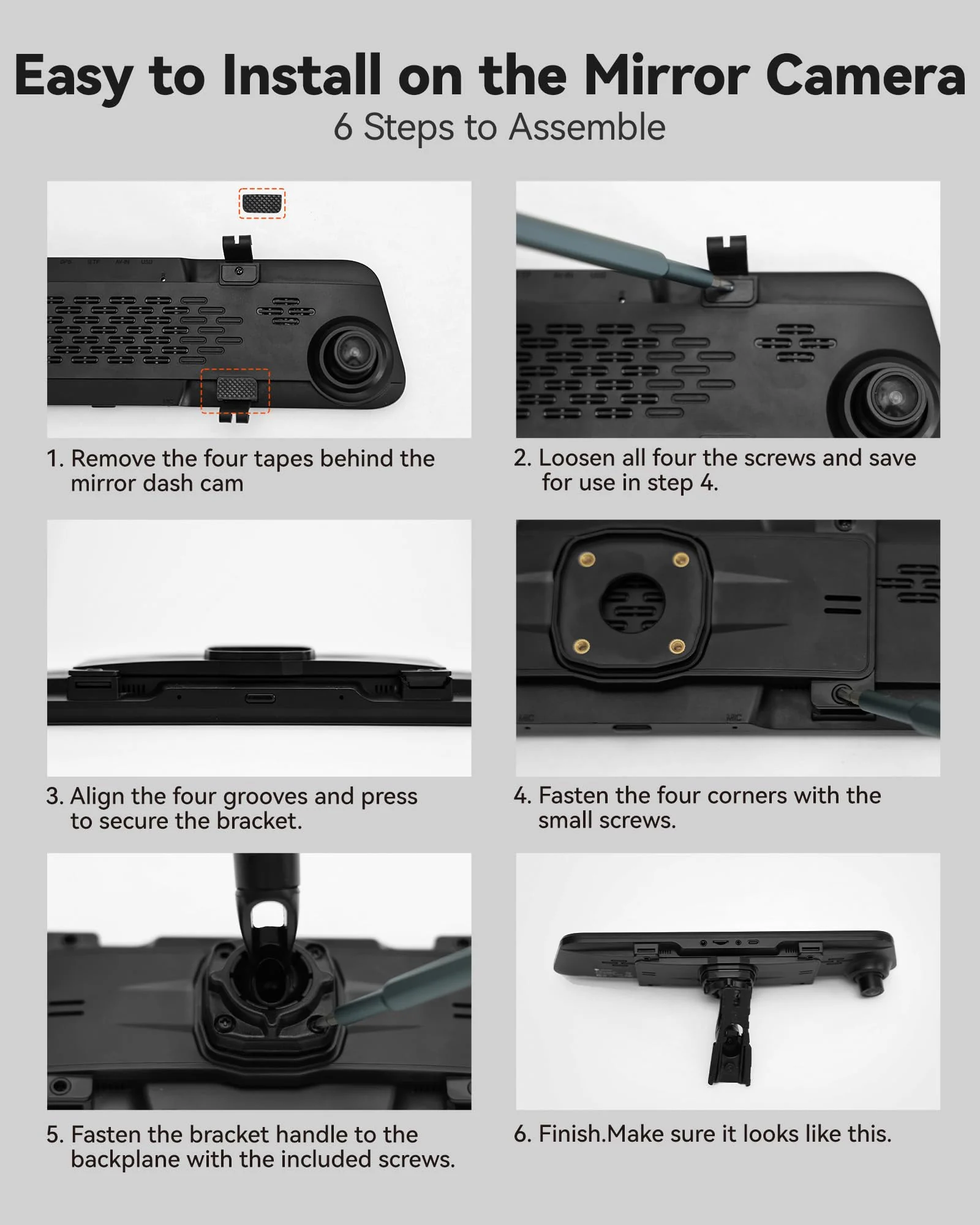 WOLFBOX Model 118 OEM Bracket Fit for 2008-2017 Kia BORreed, for USB C G840S/G840H/G850/G900 Mirror Dash Cam - Image 4