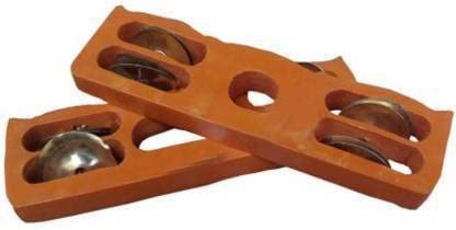 Wooden Manjira - Musical Instrument for Bhajan and Kirtans Thalam Dance A Premium Product Heavy Quality (1Pair)