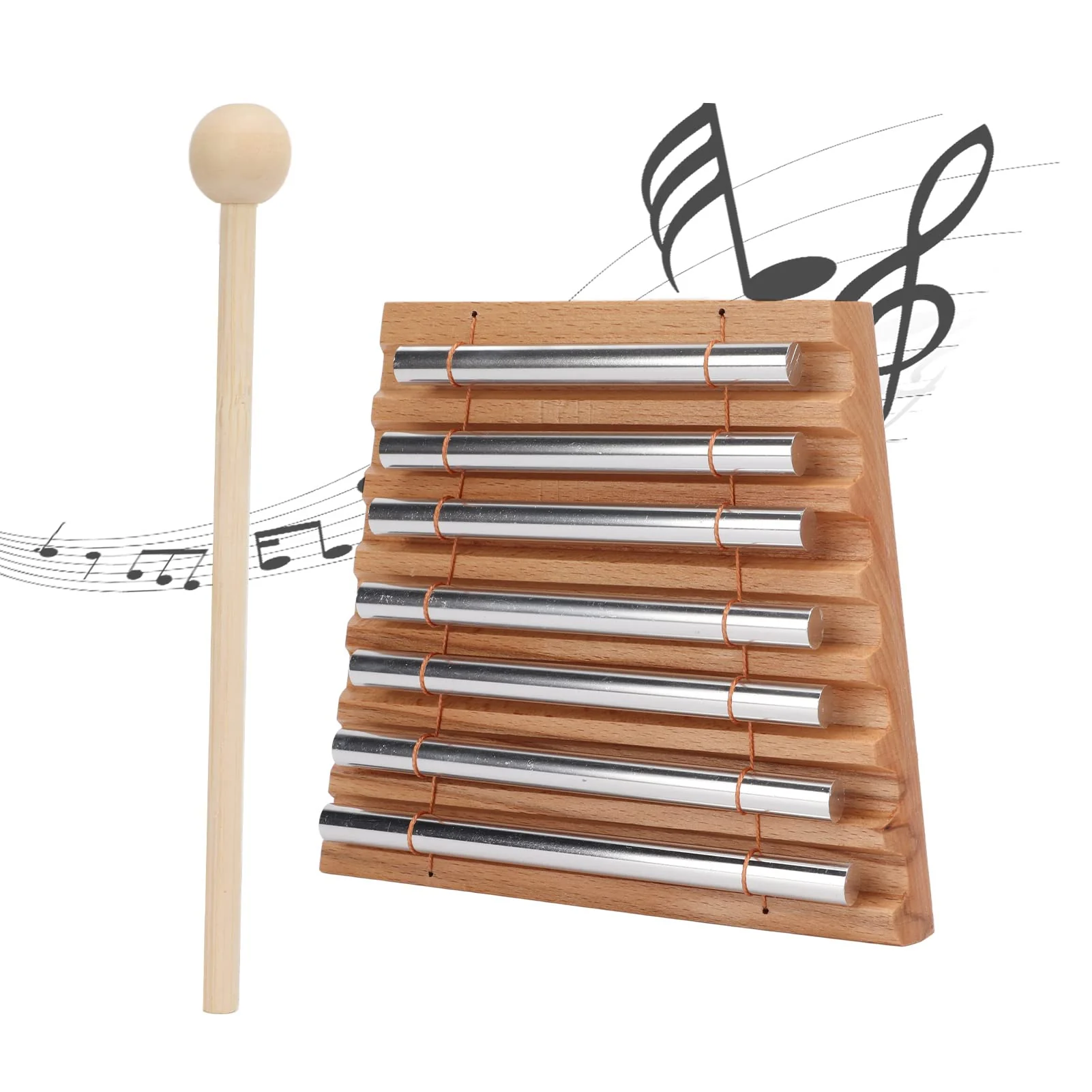 Woodstock Wind Chimes Energy Chime 7 Tone Hand Chimes Percussion Instrument with Mallet Stress Relief Yoga Meditation Classroom Management Meditation Gifts