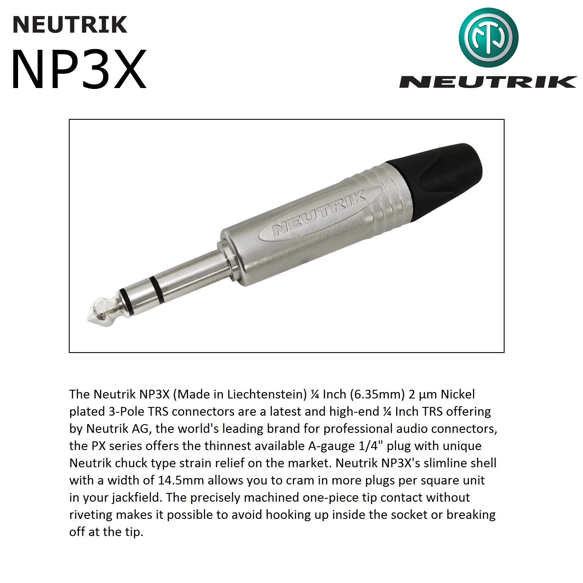 WORLDS BEST CABLES 10 Foot - Gotham GAC-4/1 Star-Quad Stereo Headphone Extension Cable & Neutrik TRS Plug to Neutrik-Rean ¼ inch 3-Pole Jack + 3.5 mm Plug to ¼ inch Jack Adapter - Custom Made - Image 6