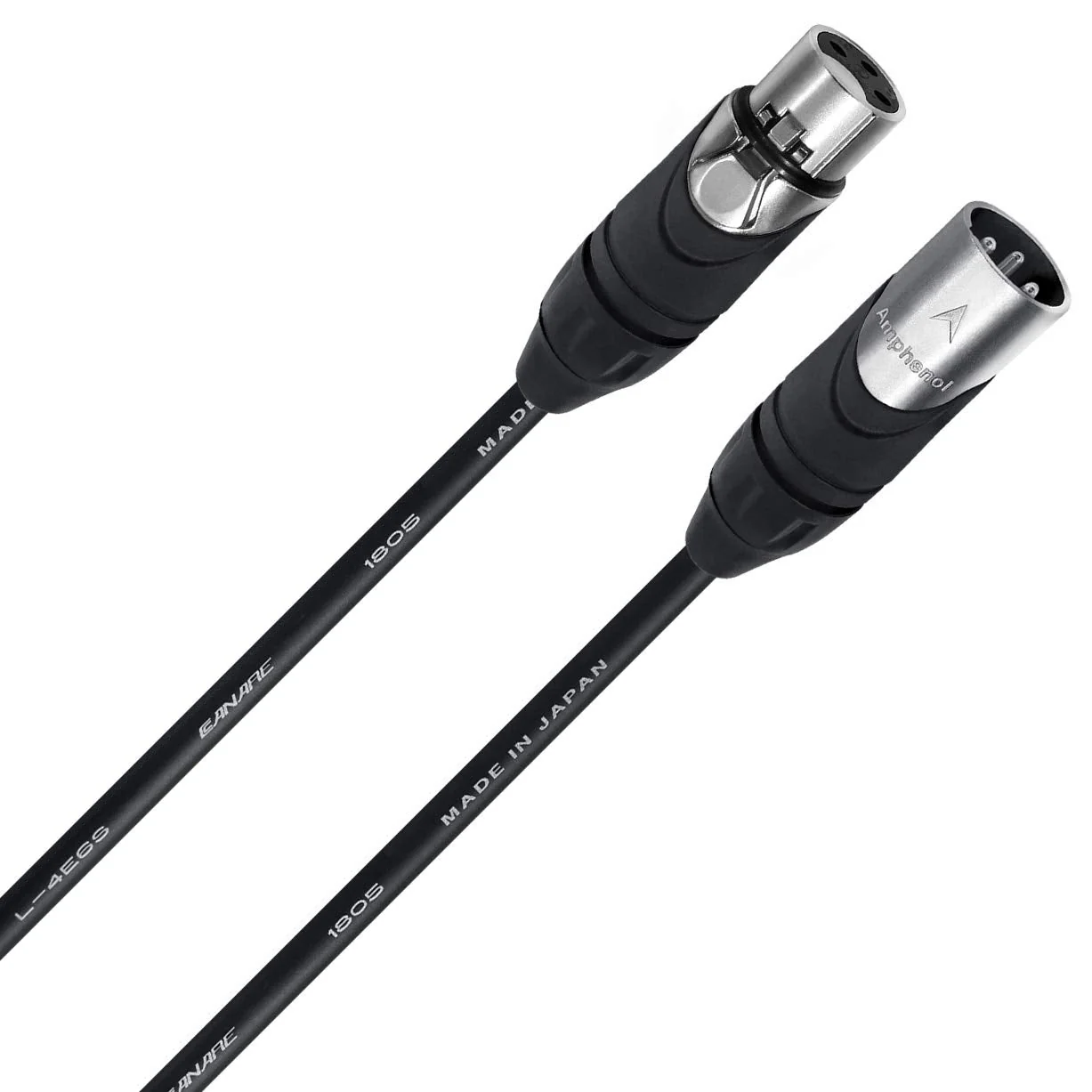 WORLDS BEST CABLES 2 Units - 6 Inch - Canare L-4E6S, Star Quad Balanced Male to Female Microphone Cables with Amphenol AX3M & AX3F Silver XLR Connectors - Custom Made - Image 4