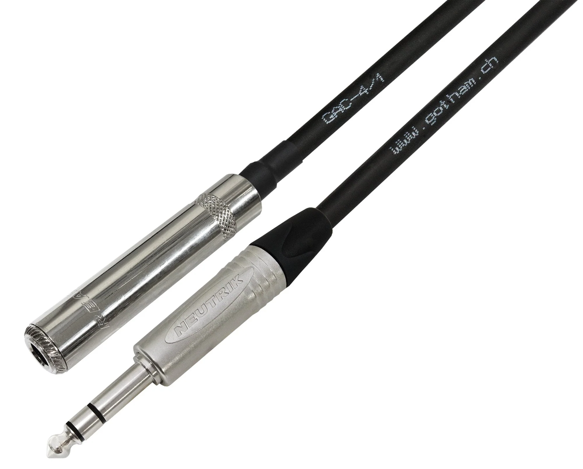 WORLDS BEST CABLES - 20 Foot - Gotham GAC-4/1 Star-Quad Stereo Headphone Extension Cable & Neutrik TRS Plug to Neutrik-Rean ¼ inch 3-Pole Jack + 3.5 mm Plug to ¼ inch Jack Adapter - Custom Made - Image 5