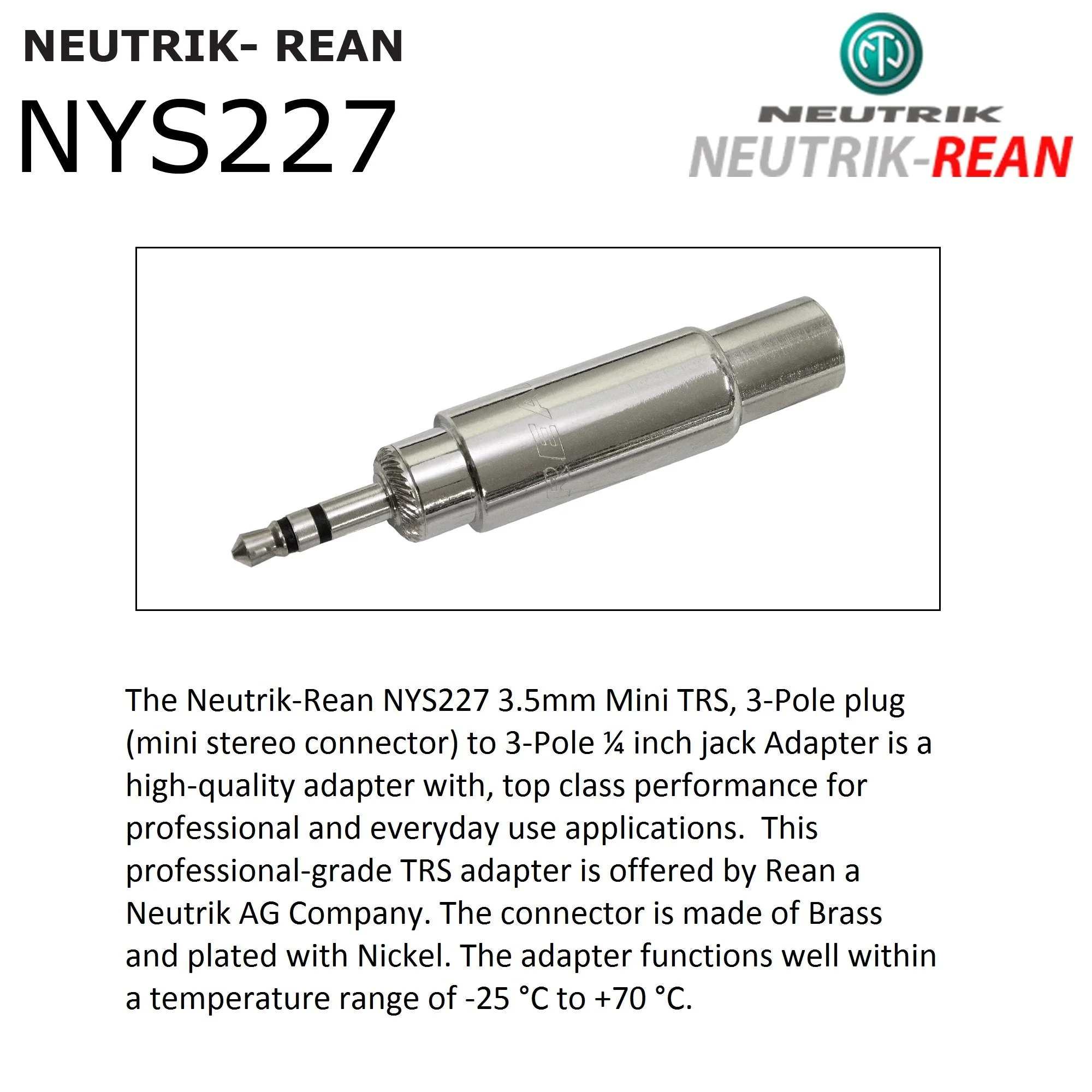 WORLDS BEST CABLES - 20 Foot - Gotham GAC-4/1 Star-Quad Stereo Headphone Extension Cable & Neutrik TRS Plug to Neutrik-Rean ¼ inch 3-Pole Jack + 3.5 mm Plug to ¼ inch Jack Adapter - Custom Made - Image 8