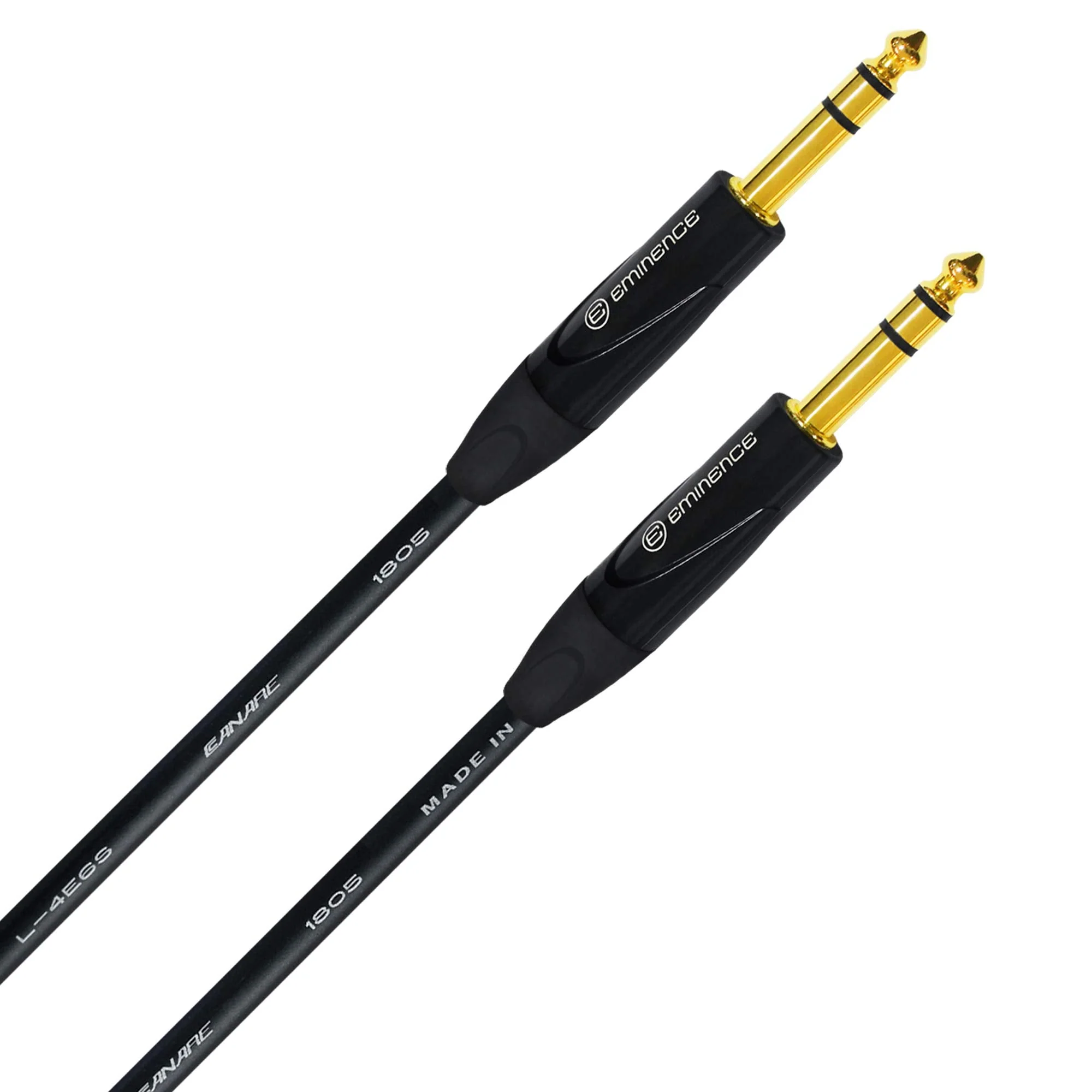 WORLDS BEST CABLES 4 Units - 6 Inch - Canare L-4E6S, Star Quad Balanced TRS Patch Cable with Eminence Gold E502 TRS Stereo Plugs - Custom Made - Image 4