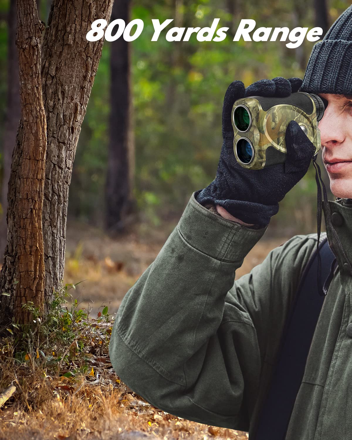 WOSPORTS Hunting Rangefinder, 800 Yards Laser Range Finder with Bow Hunting Mode (Angle, Height, Horizontal Distance) Scanning, Speed Mode for Archery Hunter, Free Battery, Carrying Case Non-Bow Hunting - Image 2
