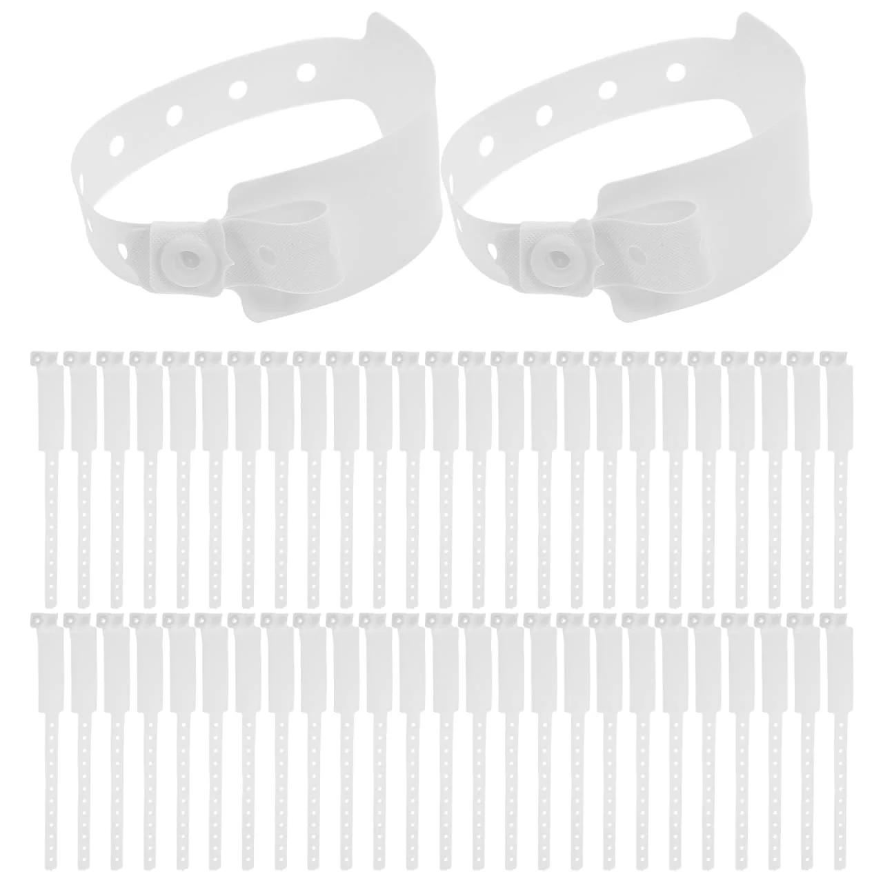 WRITWAA Pack of 100 Medical Disposable Wristbands, Empty Bracelets, ID Bracelets, ID Safety Bracelets, Hospital Accessories, White PVC