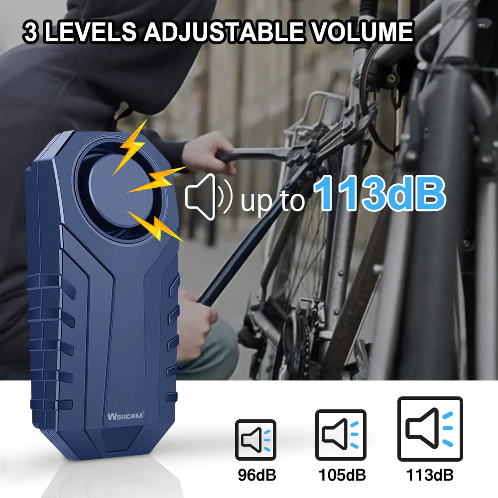 WSDCAM 113dB Bike Alarm Catalytic Converter Alarm Wireless Anti Theft Vibration Motion Sensor Vehicle Security Alarm System Waterproof Motorcycle Alarm Bicycle Alarm with Remote (NO Heat Resistance) - Image 2