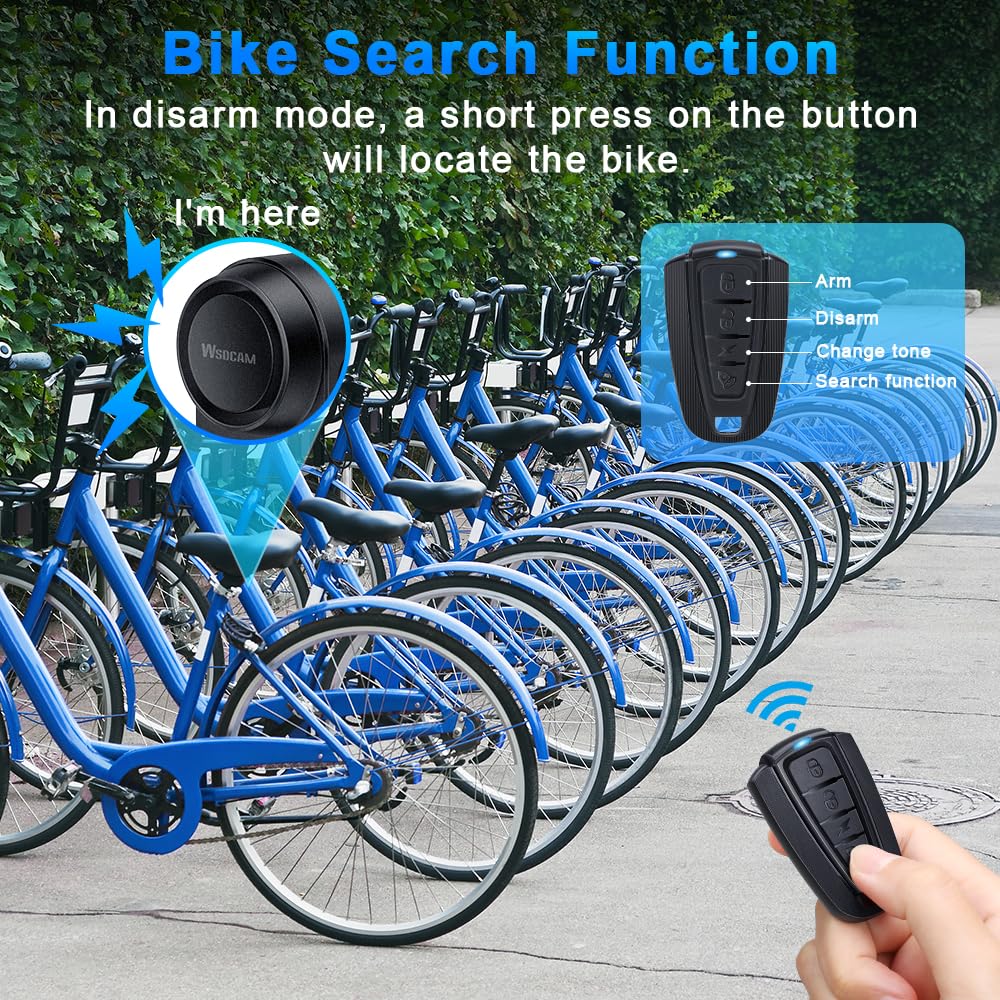WSDCAM USB Rechargeable Bike Alarm with Remote, Wireless Vehicle Security Alarm System Anti Theft Vibration Motion Sensor Alarm for Car Trailer Motorcycle Scooter Ebike - Image 5