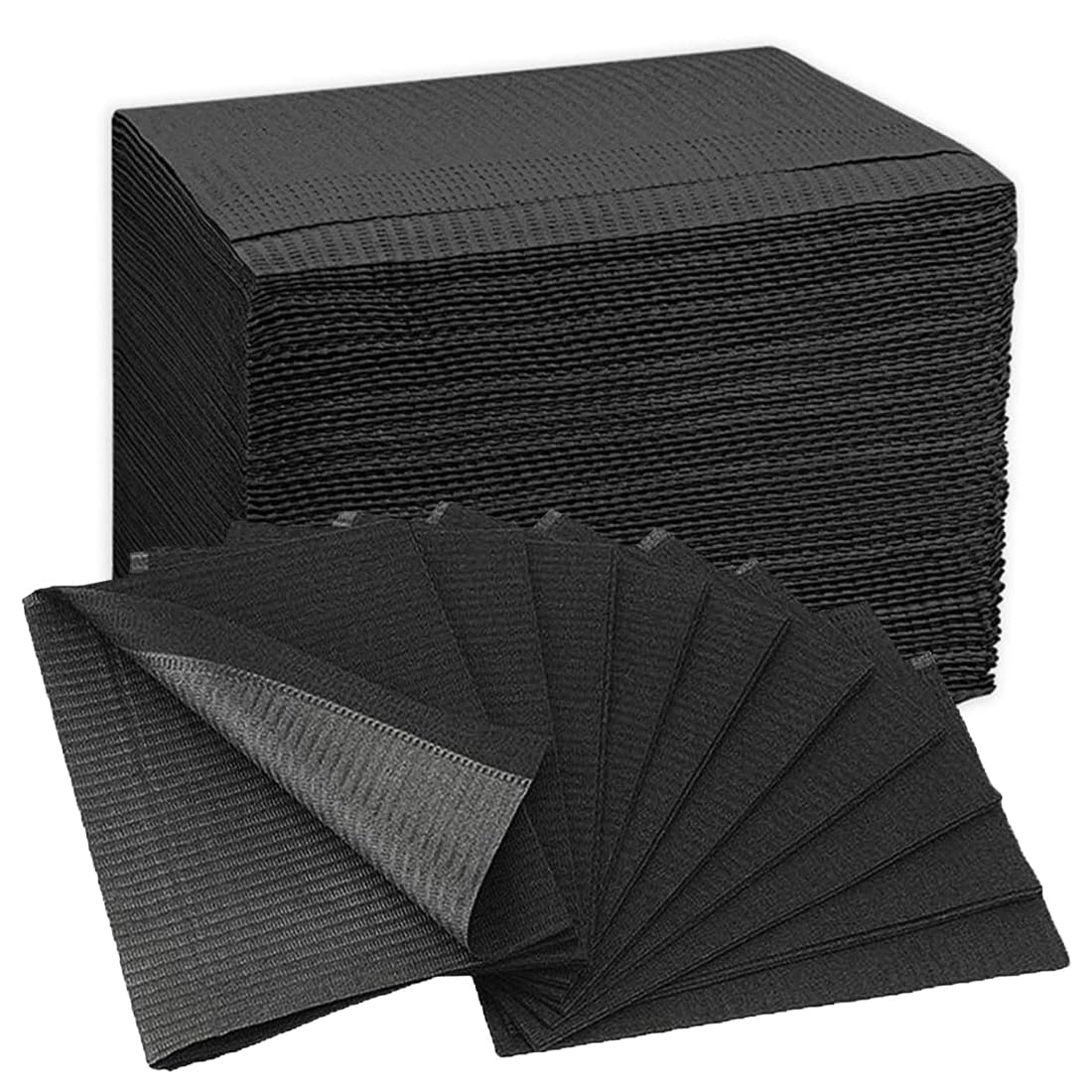 WUSJCOF Pack of 50 Premium Disposable Dental Bibs, Waterproof Tattoo Bibs, Tattoo Tablecloths, Clean Pad, Tattoo Tray Covers, Multi-Purpose (Black)