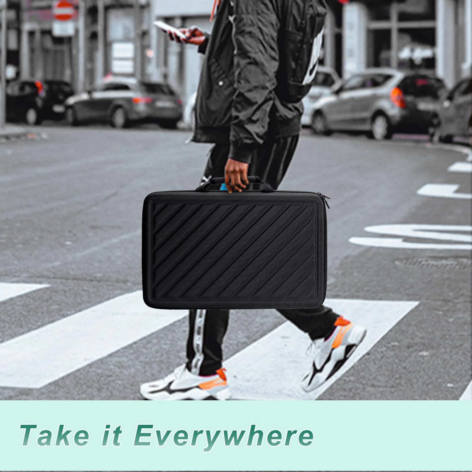 XANAD Black Case for Pioneer DJ DDJ-FLX4 2-deck or Hercules DJControl Inpulse 300 MK2 DJ Controller - Protective Carrying Storage Bag inner black + outer black - Image 5