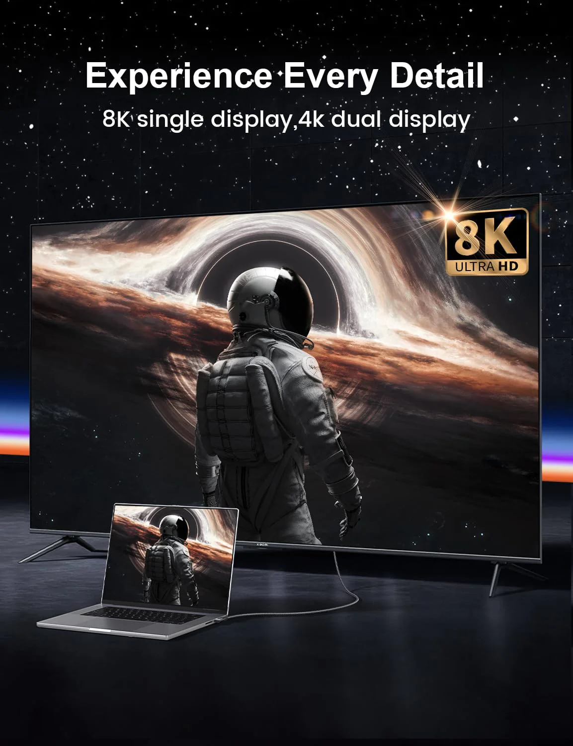 XAOSUN 240W USB4 for Thunderbolt 4 Cable 5.9ft, 90 Degree Right Angle Thunderbolt 4 Cable, Support 240W Charging, 40Gbps Transfer, 8K HD Display for iPhone 15 Pro Max MacBook Thunderbolt Dock Tablet 6FT - Image 5