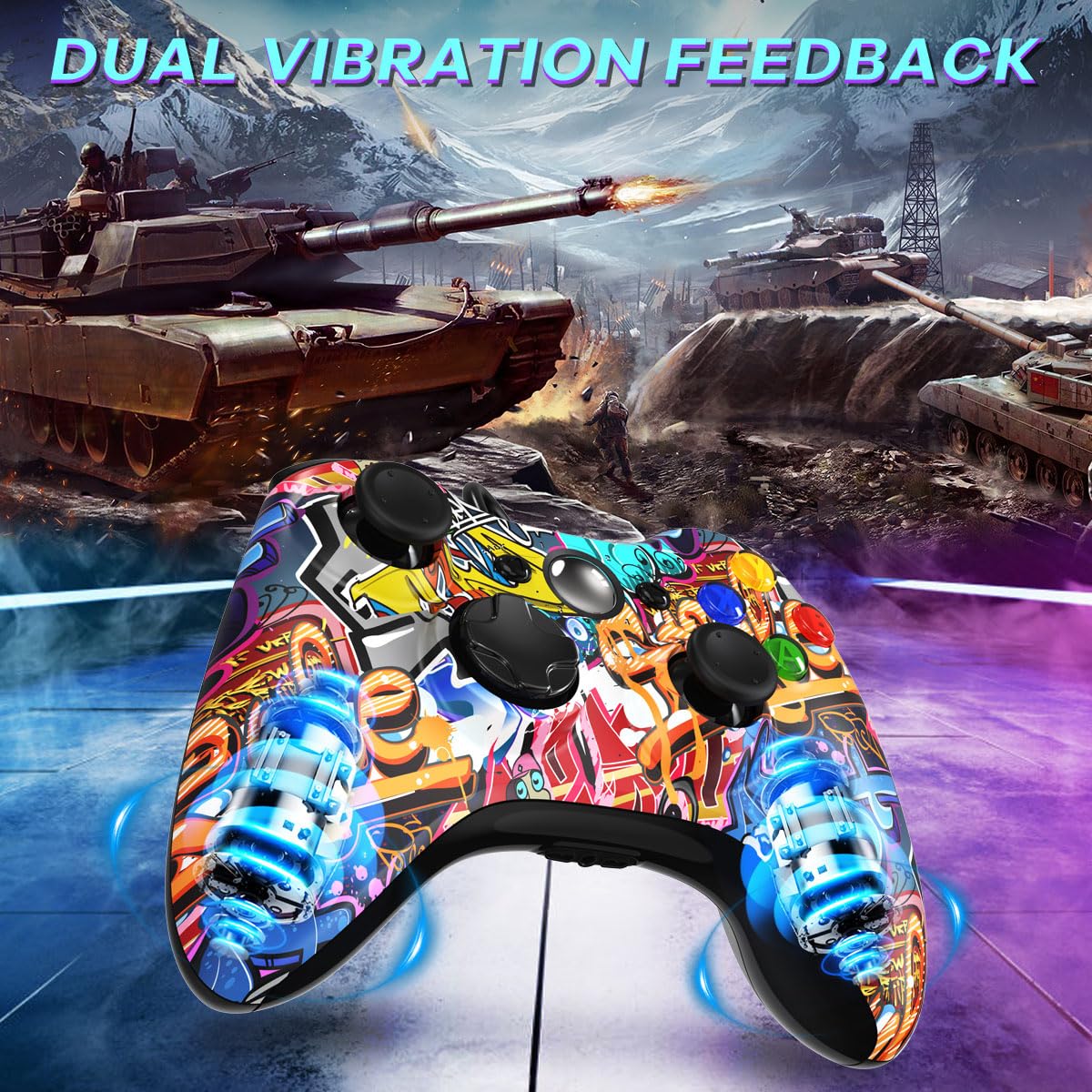 Xbox 360 Controller Wired, Xbox PC Controller, Compatible with Xbox 360/Xbox 360 Slim & PC Windows 11/10/8/7 Graffiti - Image 5