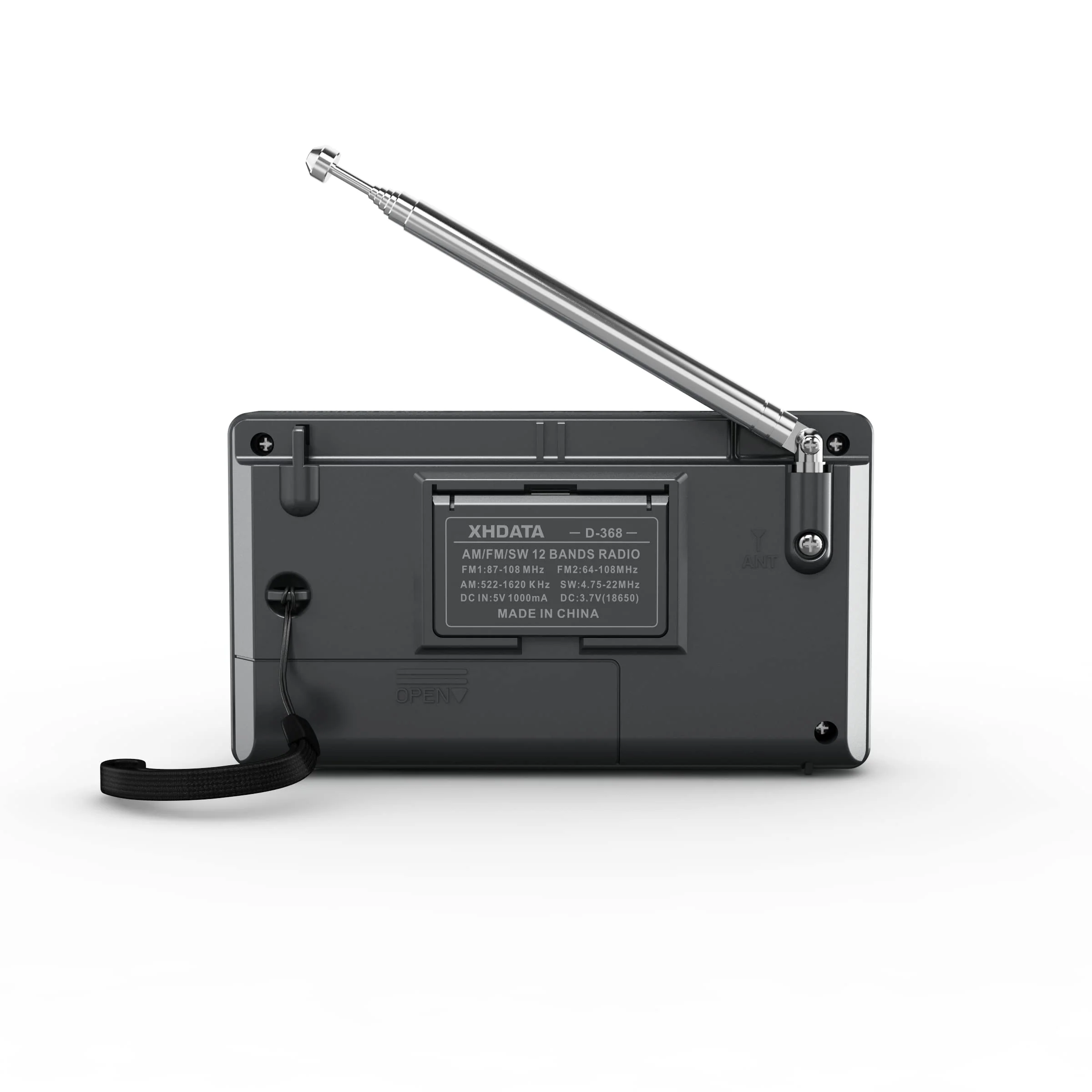 XHDATA D368 Shortwave AM FM 12 Band DSP Stereo Portable Radio MP3 Player Wireless BT Speaker with Rechargeable Battery Multimedia Speaker Support Micro SD Card USB Flash Drives (Black) - Image 2