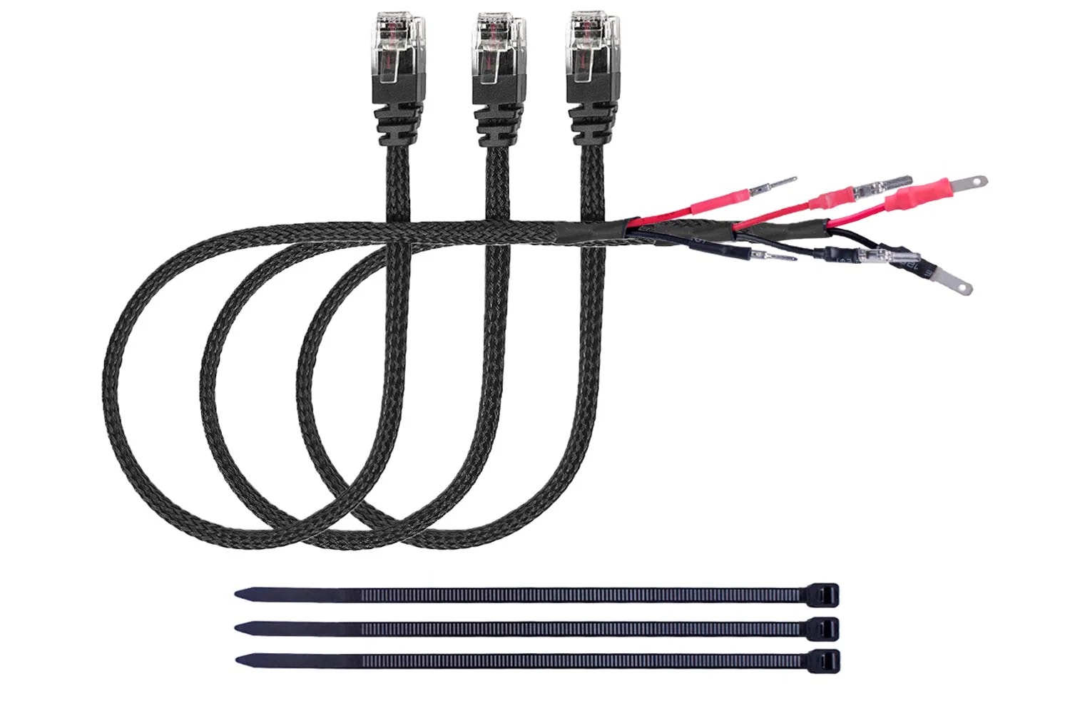 Xislet 24" Radar Detector Hardwire Power Cord Mirror Wire Plug Tap Compatible with Escort Valentine One Uniden Beltronics with Inline Fuse Mount RJ11 - Set of 3 RJ11-24"