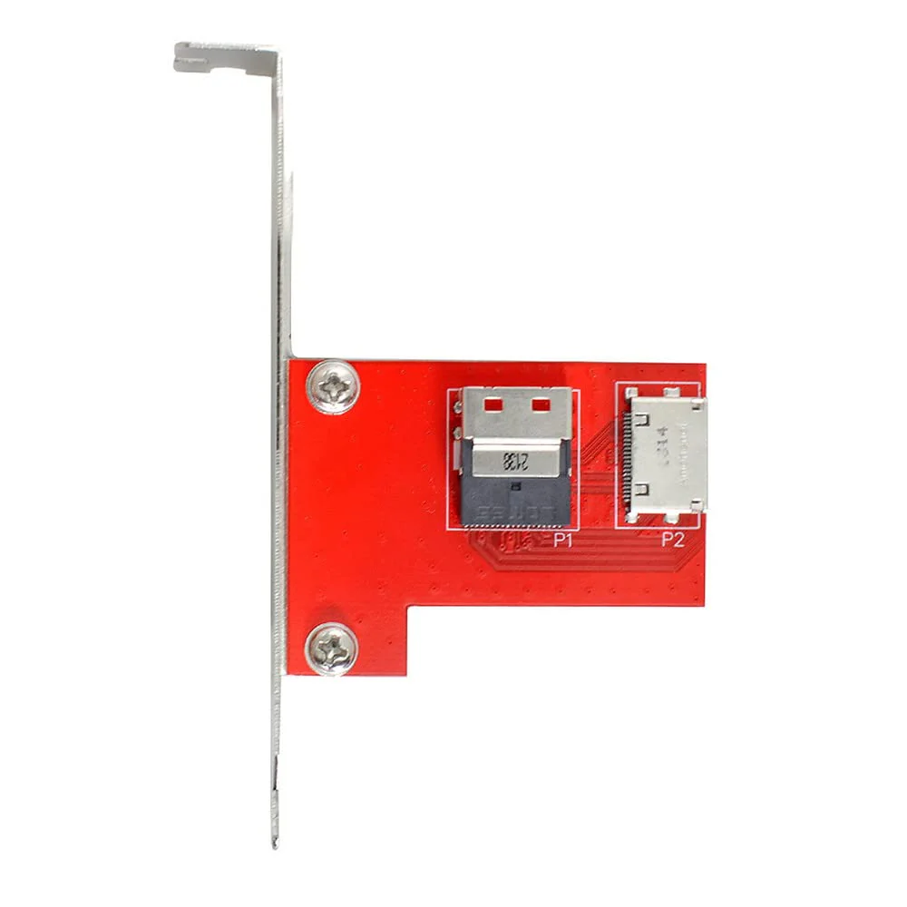 Xiwai PCI-Express 4.0 Slimline SAS SFF-8654 to Oculink SFF-8611 SFF-8612 PCBA Female Adapter with Bracket 8654-8612