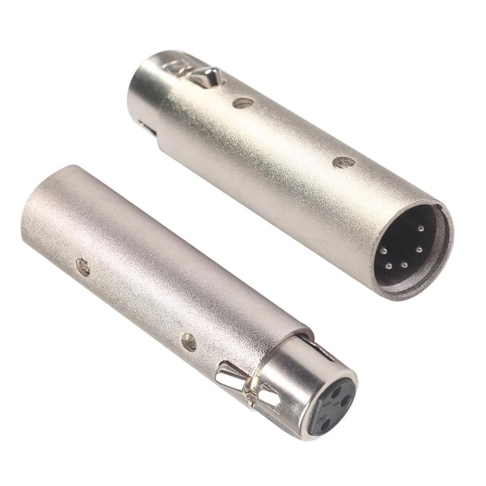 XLR Adapter Convert 3 Pin Male DMX into 5 Pin Female DMX for Lighting Interface Controller Compatible with Enttec DMX USB Pro 70304 Lighting Interface,ODE Mk3/Mk2 D-Split