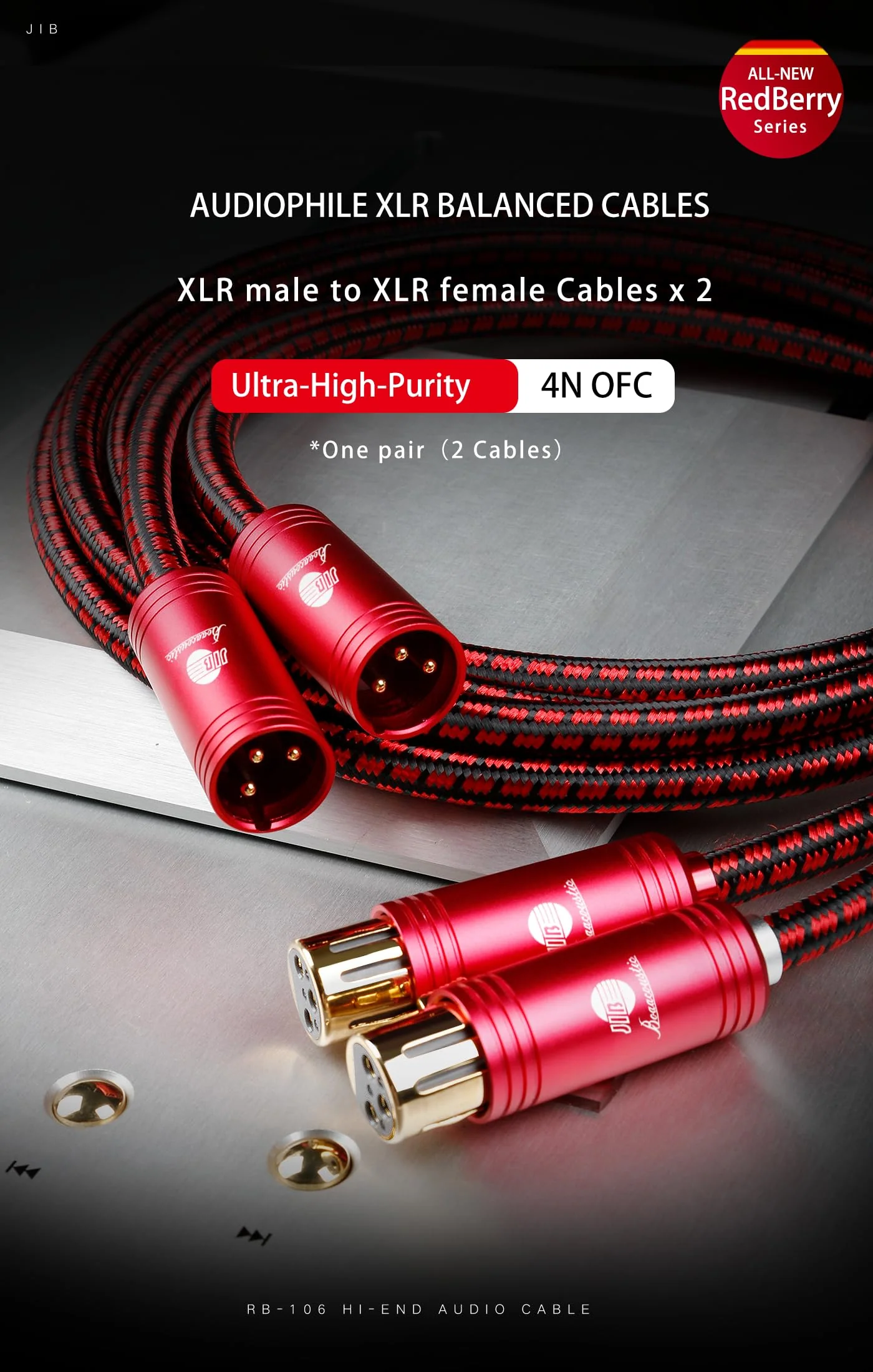 XLR Balanced Audio Cable,Ultra High Purity Oxygen Free Copper Multi - Stranded Conductor, Robust Dual Shielding (Aluminum Foil + Copper Braiding), 24K Gold - Plated Connectors for HiFi Systems 4.92ft 4.92ft/1.5m - Image 2