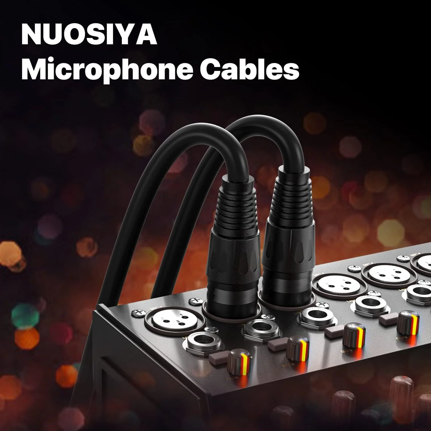 XLR Cable 1.5 Ft 6 Packs,Microphone Cables,Premium Balanced Microphone Mic Speaker Cable with 3-Pin XLR Male to Female DMX Cable,Black 1.5 Feet-6 Pack Black - Image 6