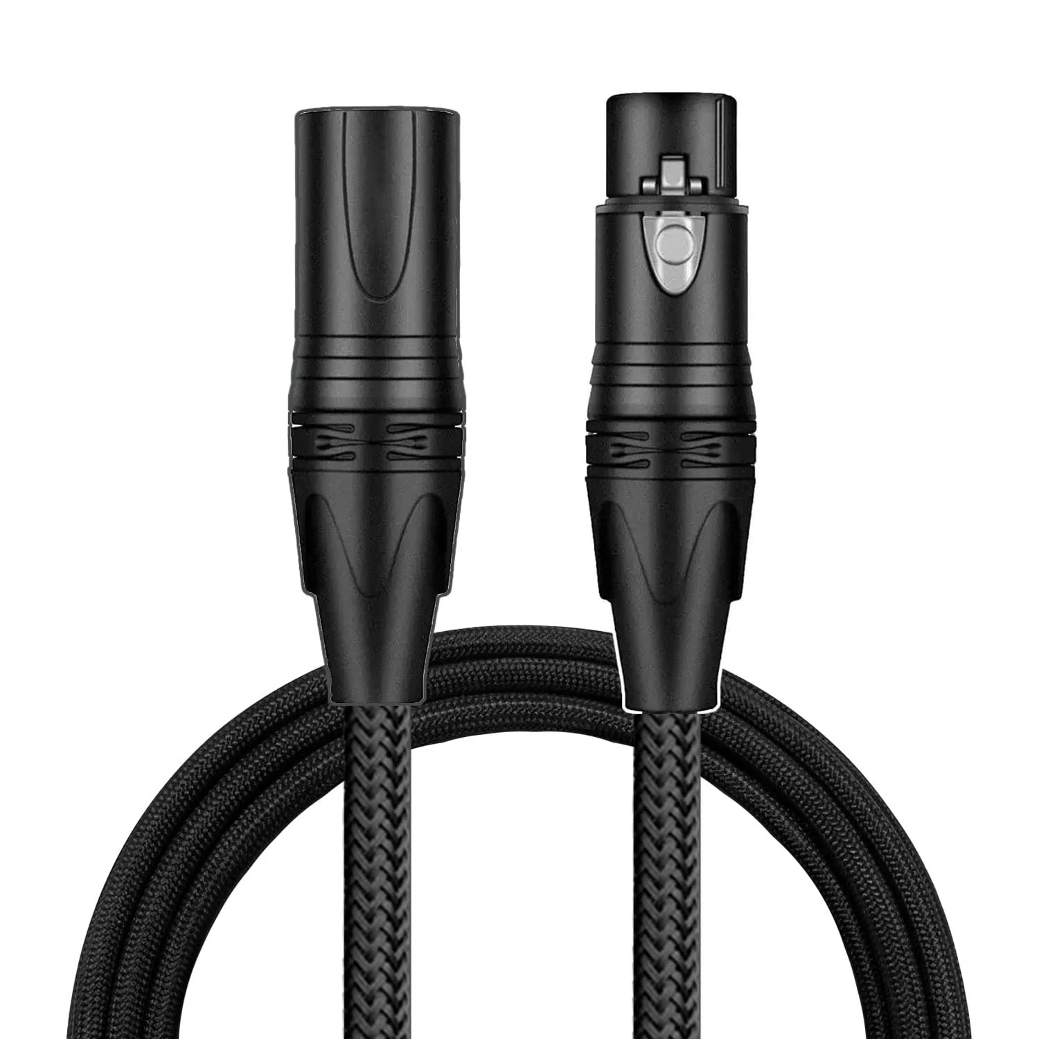 XLR Cable, Male to Female Audio Cables 25ft 1 Packs, Noise-Canceling, Premium Balanced Microphone Patch Cords 3-pin XLR Mic Cables Oxygen-Free Copper (OFC) Mic Cord for Speaker, Mixer, Studio 25 Feet-1Pack-Black