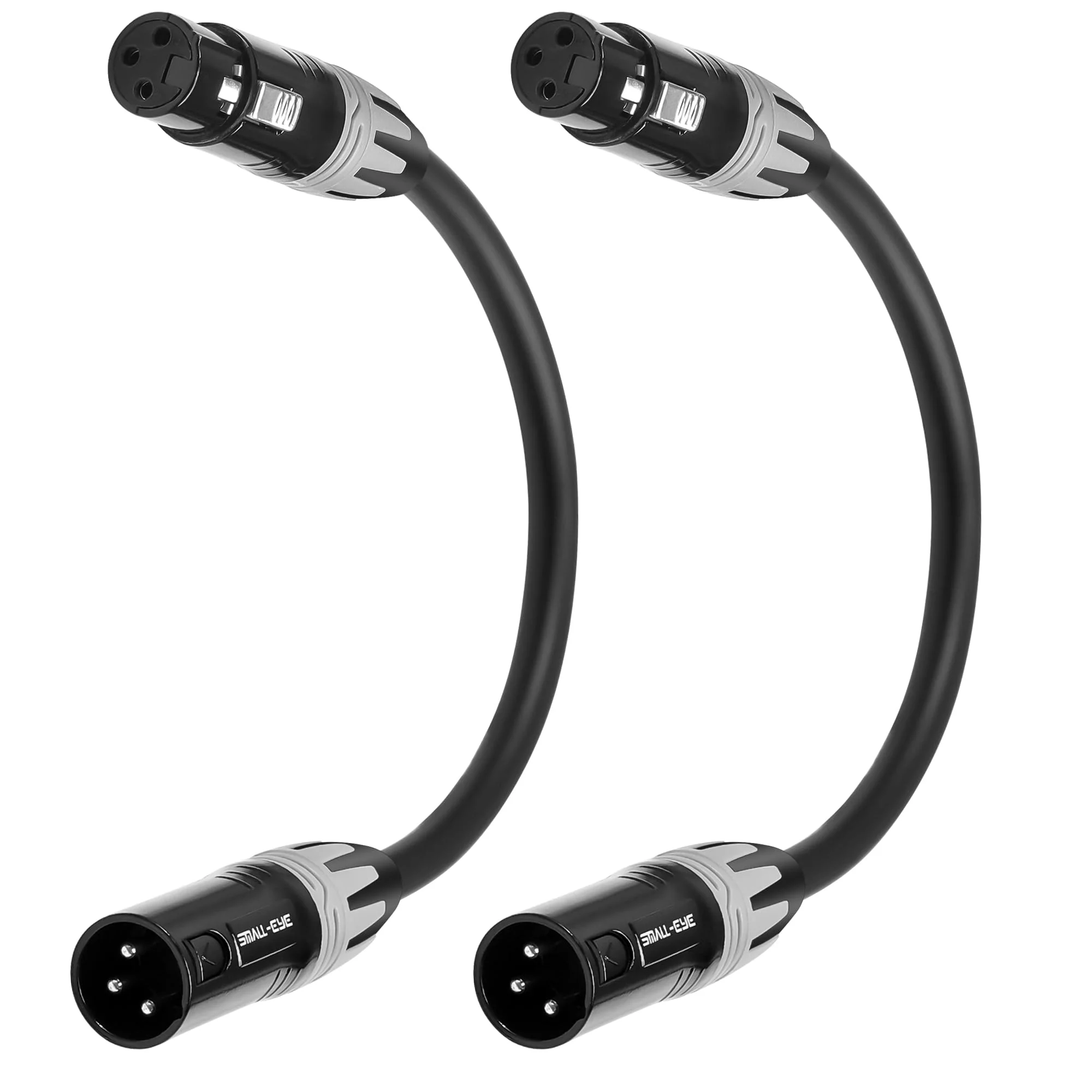 XLR Cables 1 Foot,3-Pin XLR Male to Female Microphone Cables,Pro Grade 22 AWG (OFC) Balanced XLR Short cables- 2 Pack 1 Feet