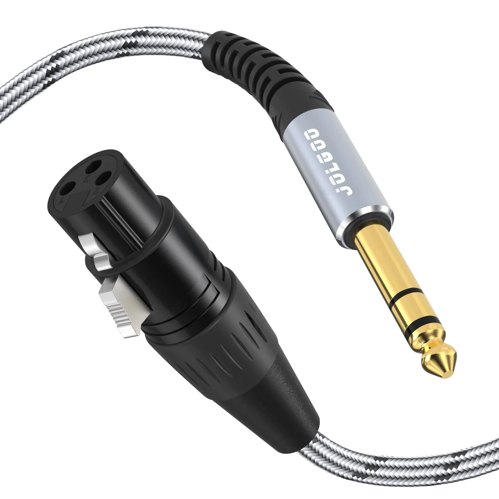 XLR Female to 1/4 Inch 6.35mm TRS Plug Balanced Interconnect Cable, XLR to Quarter inch Cable, 10 Feet, for Microphone,Mixer,Guitar,AMP,Speakers XLR Female to 1/4 TRS Male