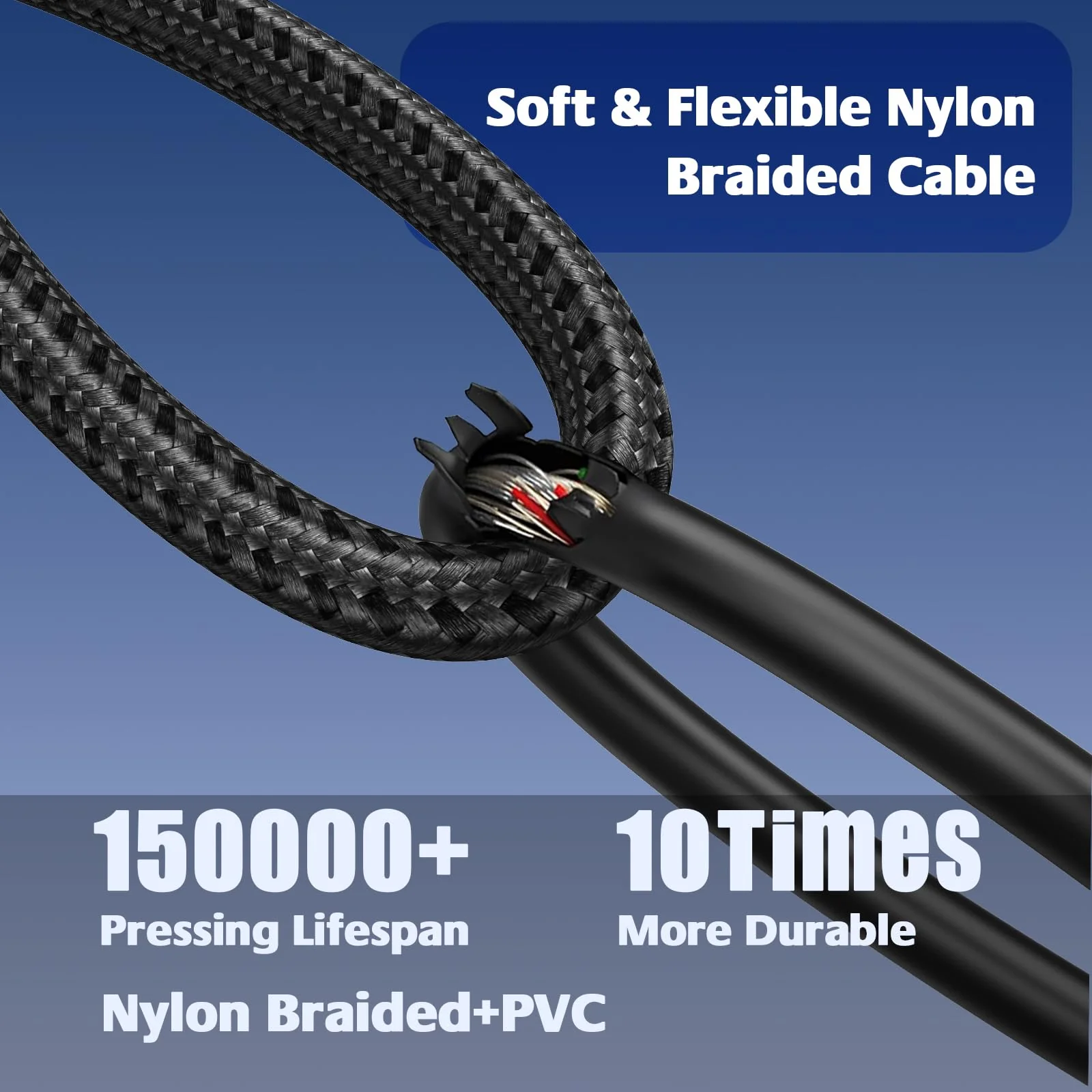XLR Male to 1/4, TRS to 6.35mm 2Packs Gold-Plated Connectors Nylon Braided, Quarter Inch to XLR Male Cable for Speakers, Mixers, Amplifiers - 10ft XLR M ale 10ft 2pack XLR Male to 1/4 Cable - Image 5