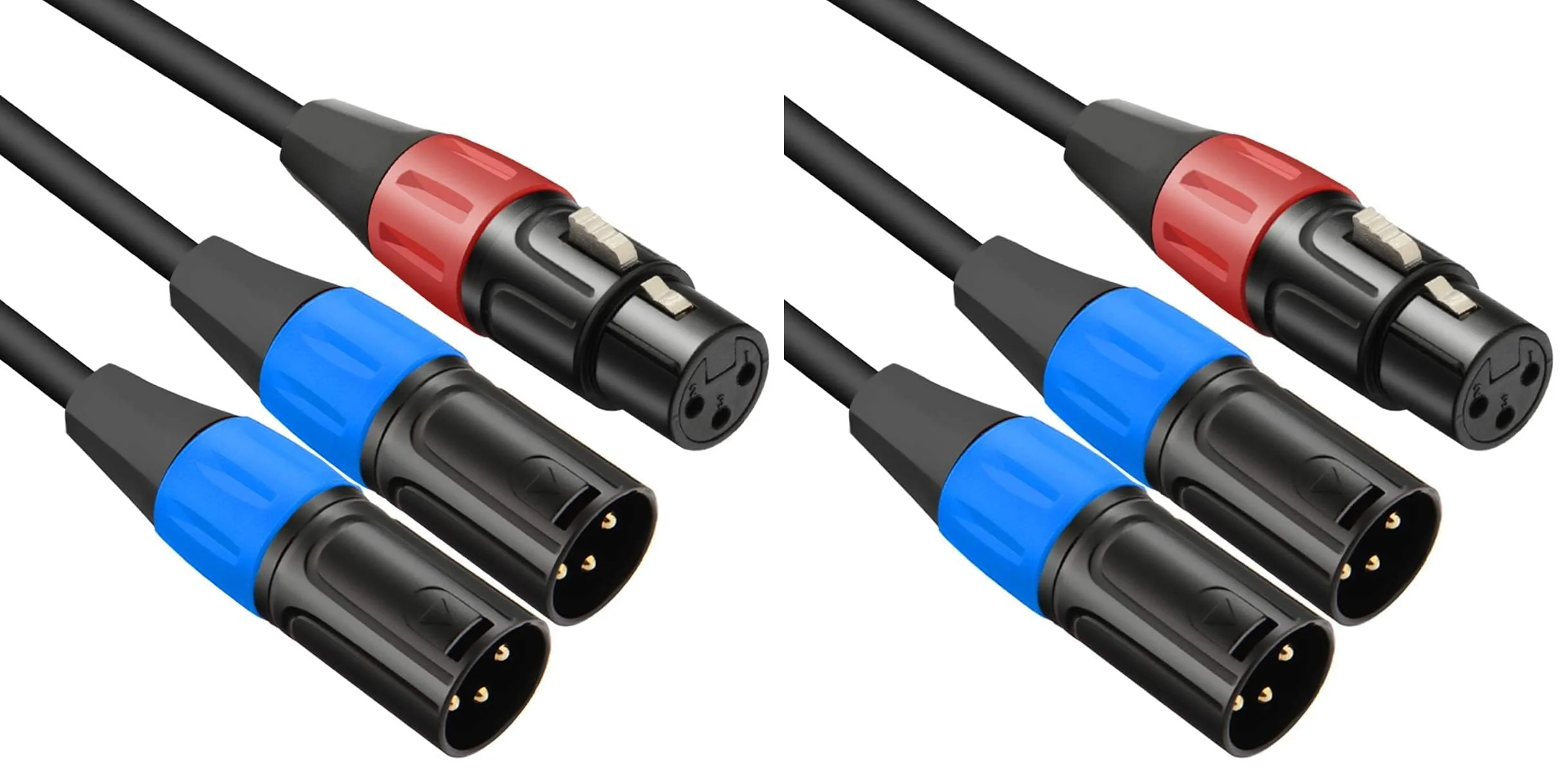 XLR Splitter Cable, 1 XLR Female to Dual XL R Male Patch Y-Splitter Balanced Microphone Cord Audio Cable Adapter - 5 feet (Pack of 2) 5 feet (Pack of 2)