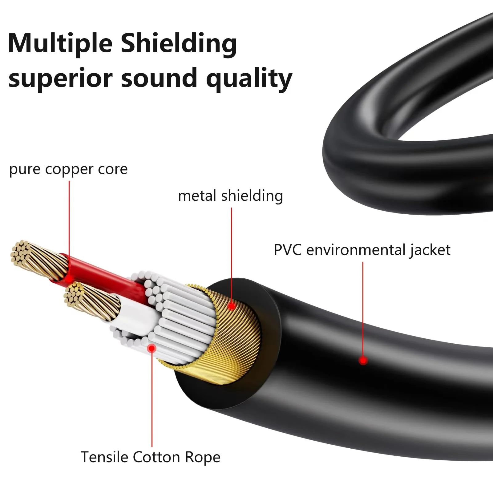 XLR to 6.35mm (1/4 Inch) TRS Cable Female to Male (1/4 to XLR Cable, XLR to 1/4 Cable, XLR to TRS Cable) (2, 3Feet) 2 - Image 2
