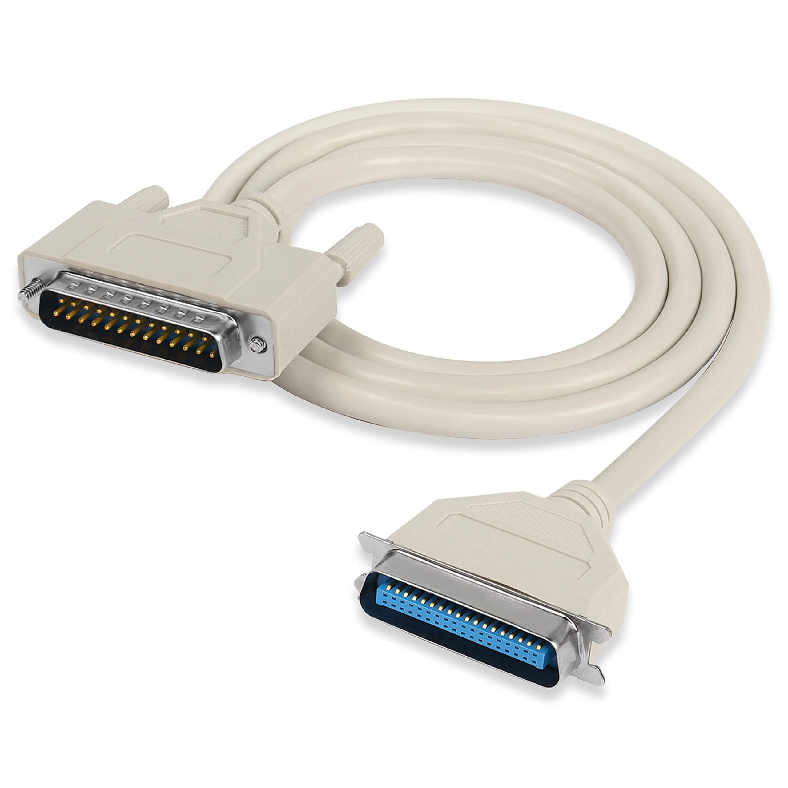 XMSJSIY DB25 to CN36 Parallel Printer Cable, DB25 25 Pin Male to CN36 Centronics 36 Pin Male Serial Parallel Printer Extension Cable Adapter for Connect Computers, Printers 25C*30AWG - 1.5M