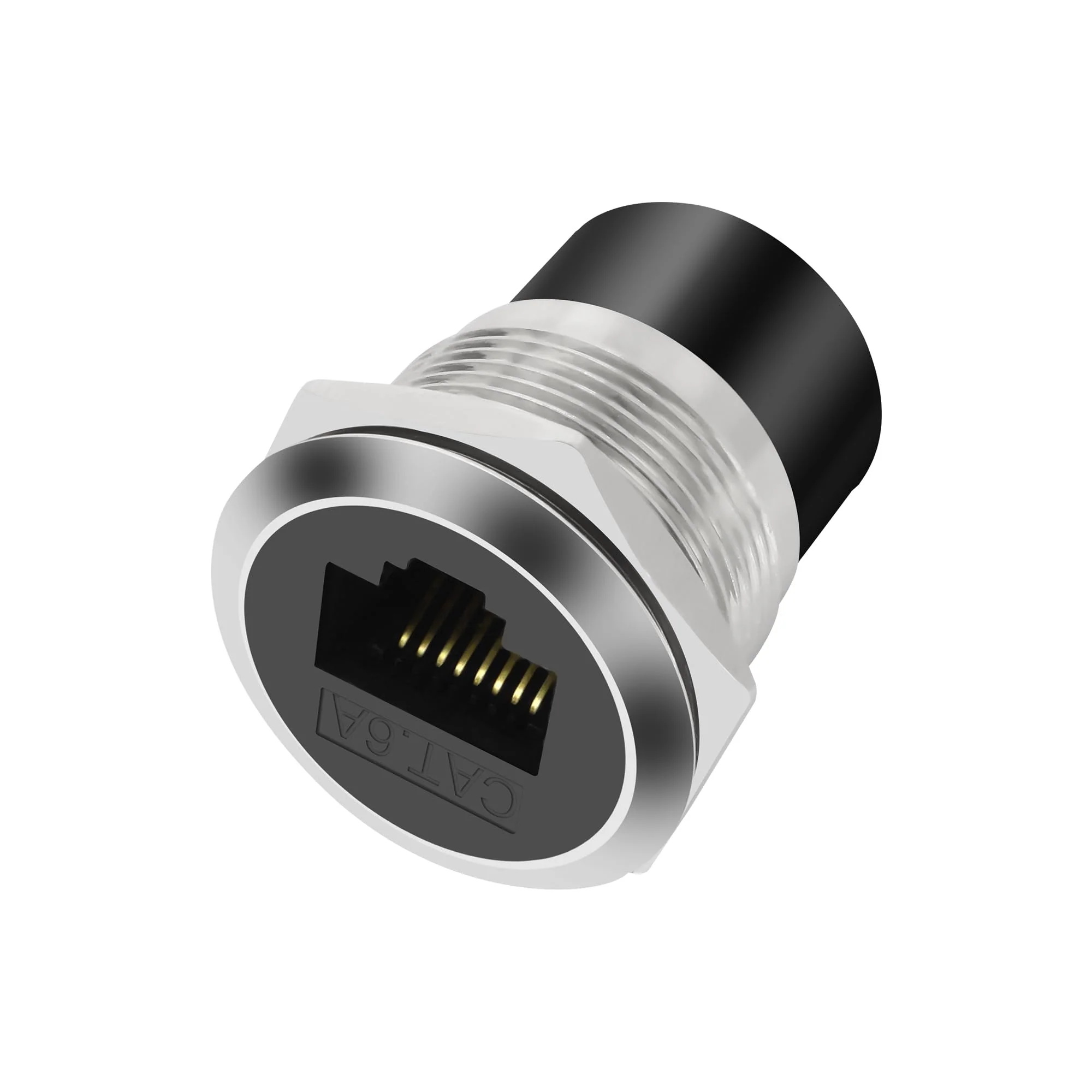 XMSJSIY RJ45 CAT6A Panel Mount Adapter Thread Fixed Mount Coupler Ethernet Female to Female Pass-Through Connector Cat6A/CAT6/CAT5E 8P8C Network Socket LAN