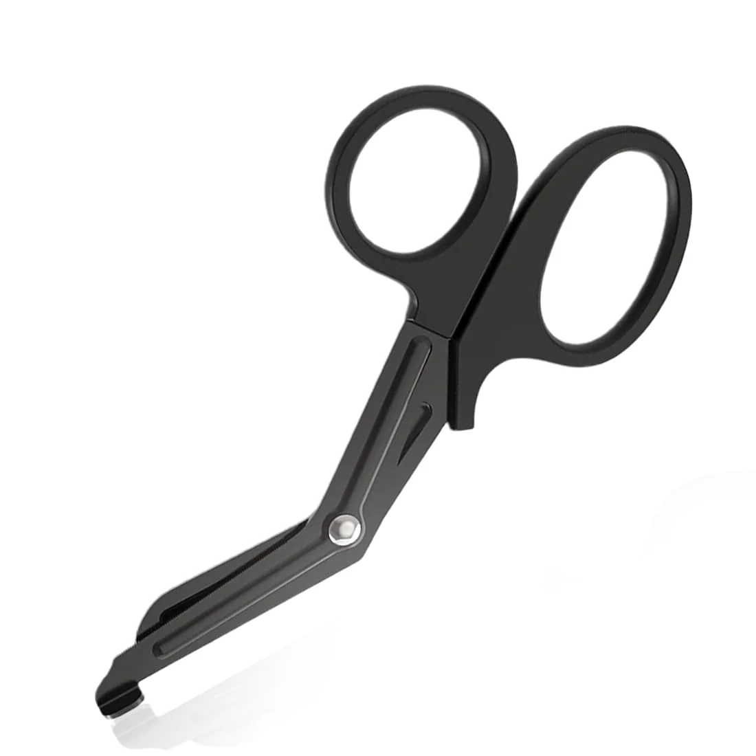 XOUDKE Medical Bandage Scissors, Medical Scissors, EMT and Trauma Scissors, Stainless Steel Bandage Scissors, 15 cm, Bent Stealth Black for Nurses, Medical Students, Emergency Room