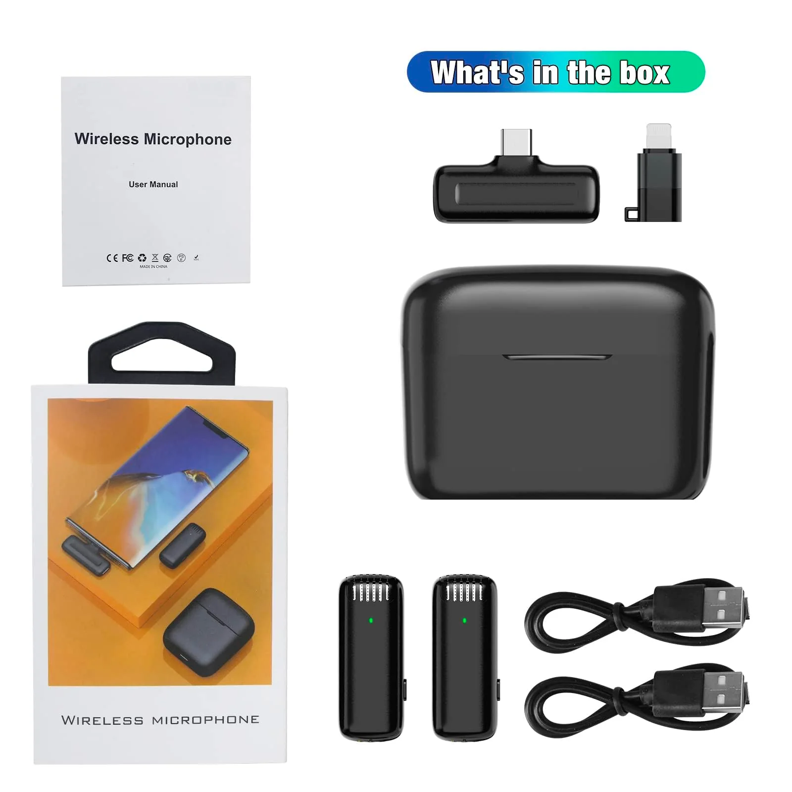 Y Team 2 Pack Wireless Lavalier Microphone for iPhone 15 iPad Android with 300MAH Charging Case, lav mic Mini Lapel Microphone for Video Recording, Interview, Vlogs, YouTube, 3 Mode Denoise, 65.6ft - Image 7