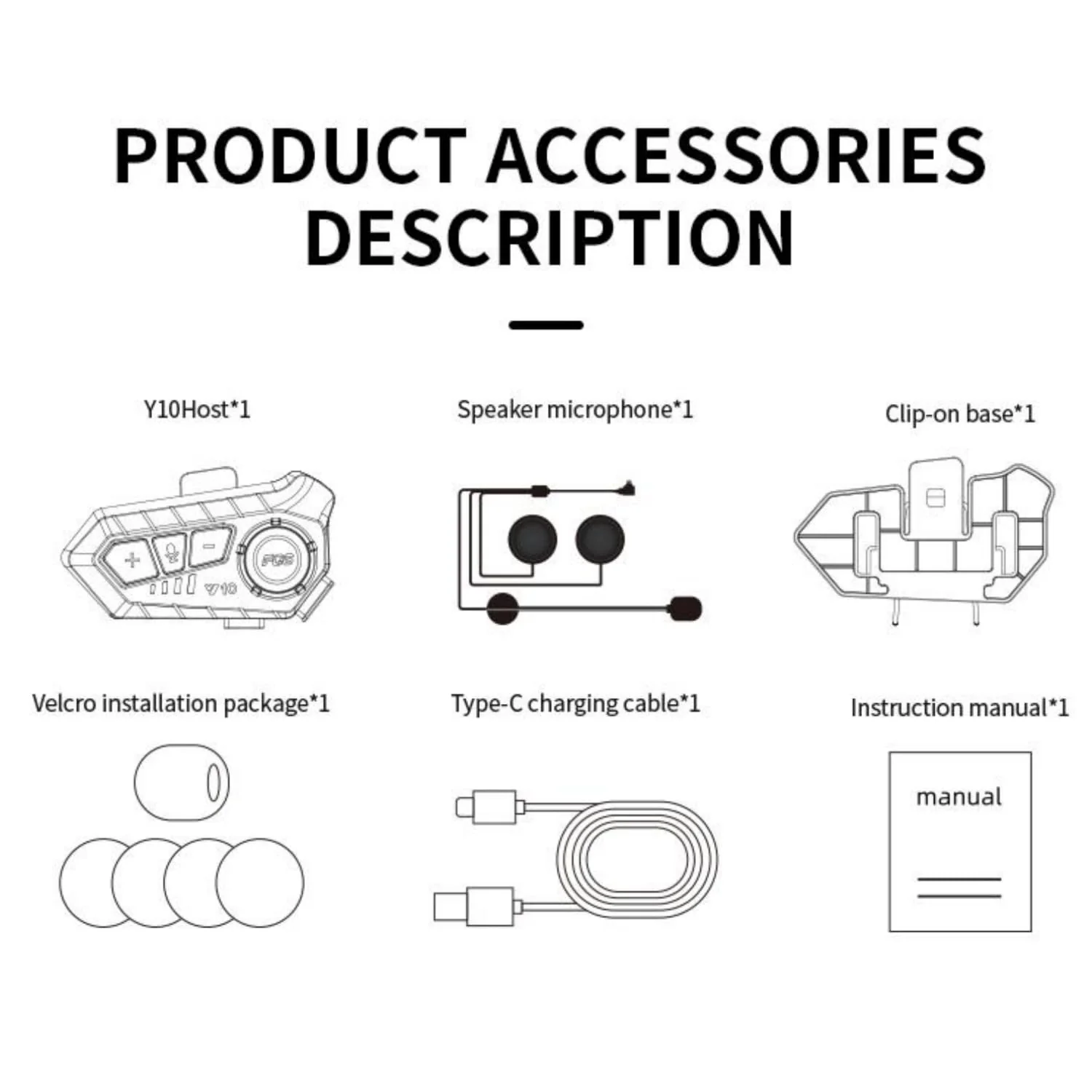 Y10 Motorcycle Helmet Bluetooth Headset with HIFI Stereo Sound,Noise Reduction,1000mAh Battery,Helmet Bluetooth Headset Speakers with RGB,IPX6 Waterproof,Hand Free,Easy Set Up - Image 9