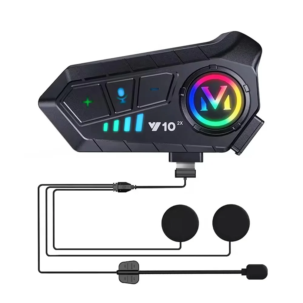 Y102X Helmet Talk Motorcycle Helmet Headset, Wireless Helmet Intercom for 2 People to Talk, with CVC Noise Reduction Music Control Response, Bluetooth Headset speaker for motorcycle helmet intercom