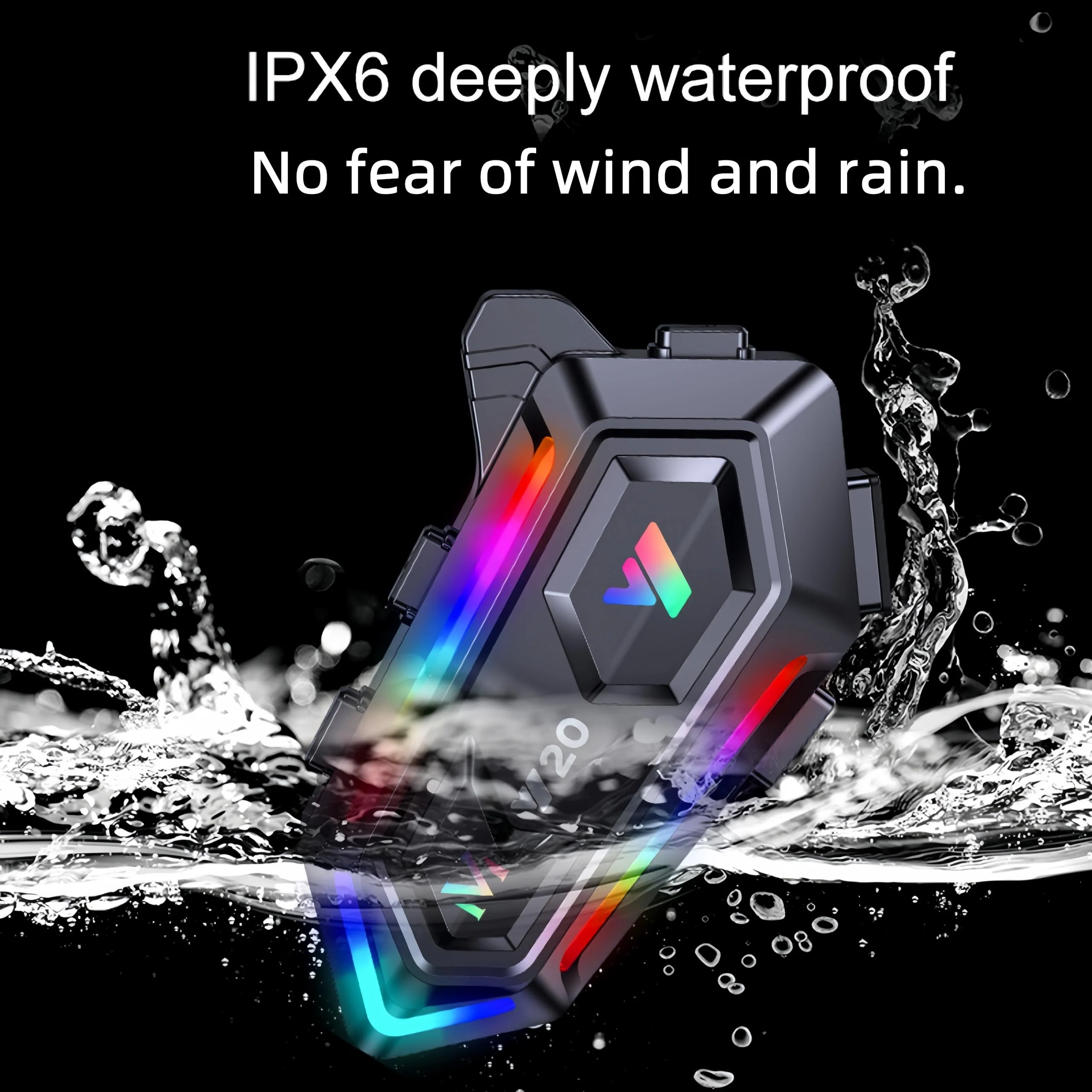 Y20 Motorcycle Helmet Bluetooth Headset with HIFI Sound,Noise Reduction,1000mAh Battery,Helmet Bluetooth Headset Speakers with RGB,IPX6 Waterproof,Hand Free,Easy Set Up - Image 8