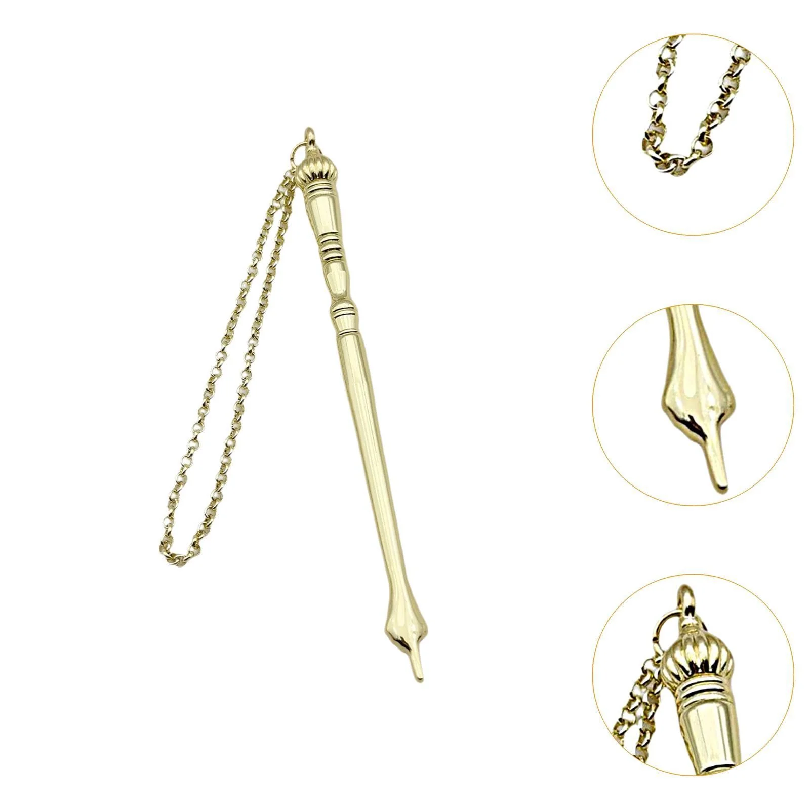 Yad Torah Pointer Bible Pointer Home Decor Zinc Alloy Bible Reading Tool Hand Pointer for Adults Jewish Bar Mitzvah Fireplace, Golden Onion Top - Image 3