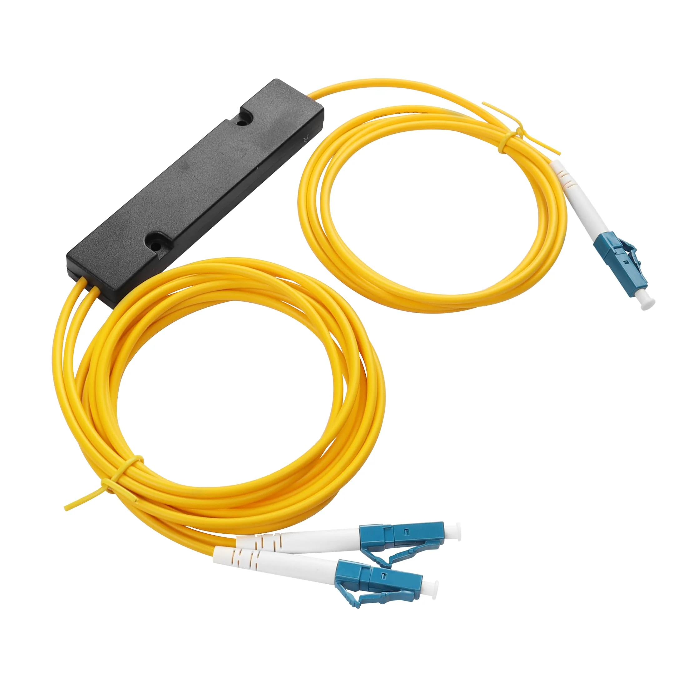 YAODHAOD Optical Splitter, SC/UPC LC/UPC FC/UPC Fibre Optic PLC Splitter (Fiber Splitter) Simplex Singlemode, 1X2, for CATV, FTTH, FOS (Yellow, LC/UPC) yellow