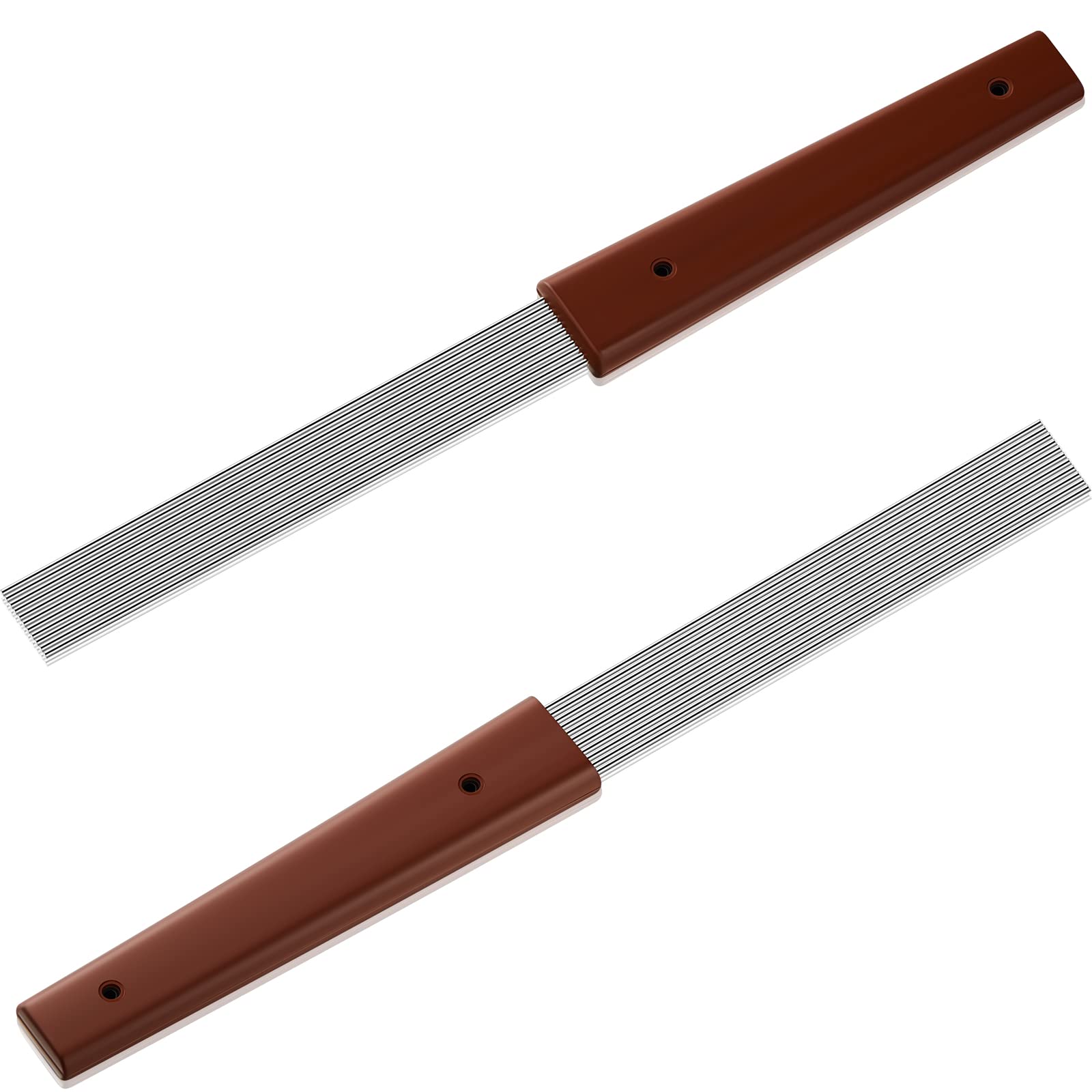 Yeshone 2 Pcs Guiro Scraper Comb Style Scraper 12 Inch Professional Scraper Stainless Steel Guiro Percussion Guiro Dominicana Instruments Equipped with 11 Steel Rods, Gifts for Christmas