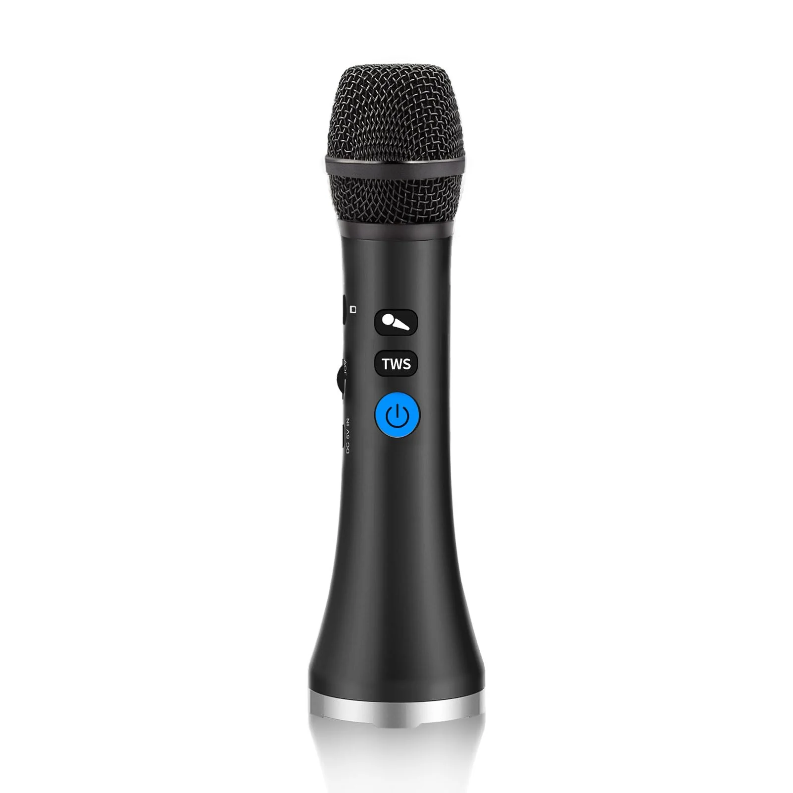 YF79 Wireless Bluetooth Microphone with 20W High Power, DSP Chip for Clear Sound, Dual Mic Connectivity for Duet Singing, One-Click Vocal Reduction for Karaoke, Portable Design with Loud Volume(Black) Black