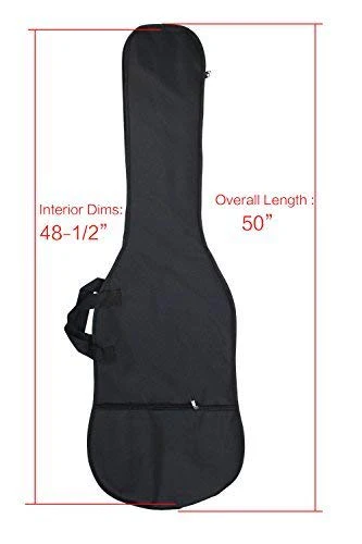 YMC 46-Inch Waterproof Dual Adjustable Shoulder Strap Electric Bass Guitar Gig Bag 5mm Padding Backpack with Accessories(Picks, Pick holder, Strap Lock) -For 43" &46" Full Size Bass Guitar 46 Inch Bass Guitar - Image 2