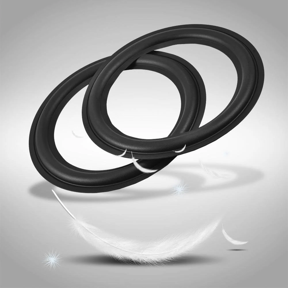 Yoidesu 2pcs Black Color 8 inch Rubber Speaker Surround Rings Replacement Parts for Speaker Repair or DIY,Perforated Rubber Speaker Foam Subwoofer Surround Foam Replacement Parts - Image 2