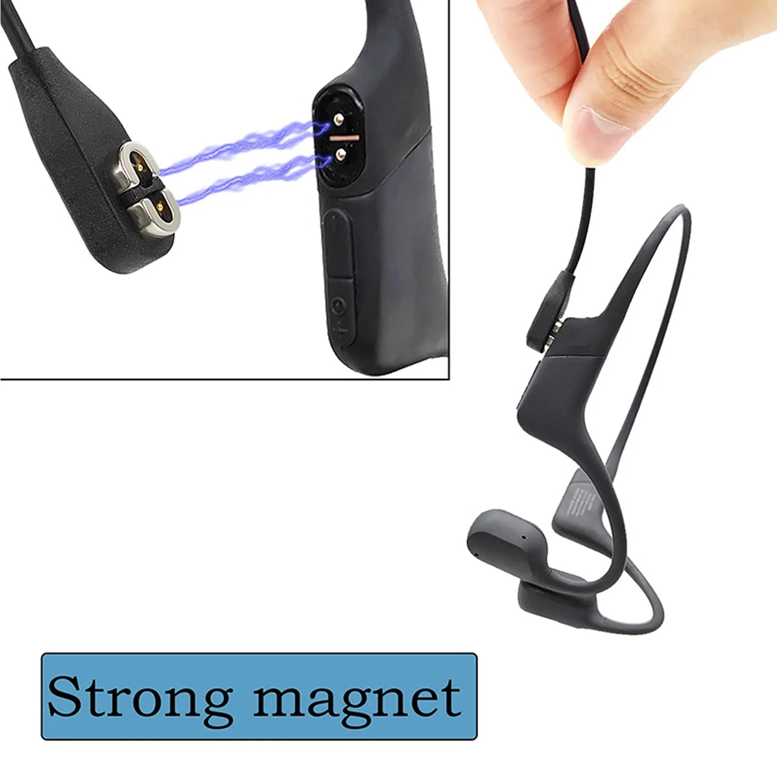 Yoidesu Charging Cable for AfterShokz Bluetooth Headset, Fast Charging USB Charger Cord Replacement for AfterShokz AS800, ASC100 (Black) - Image 2
