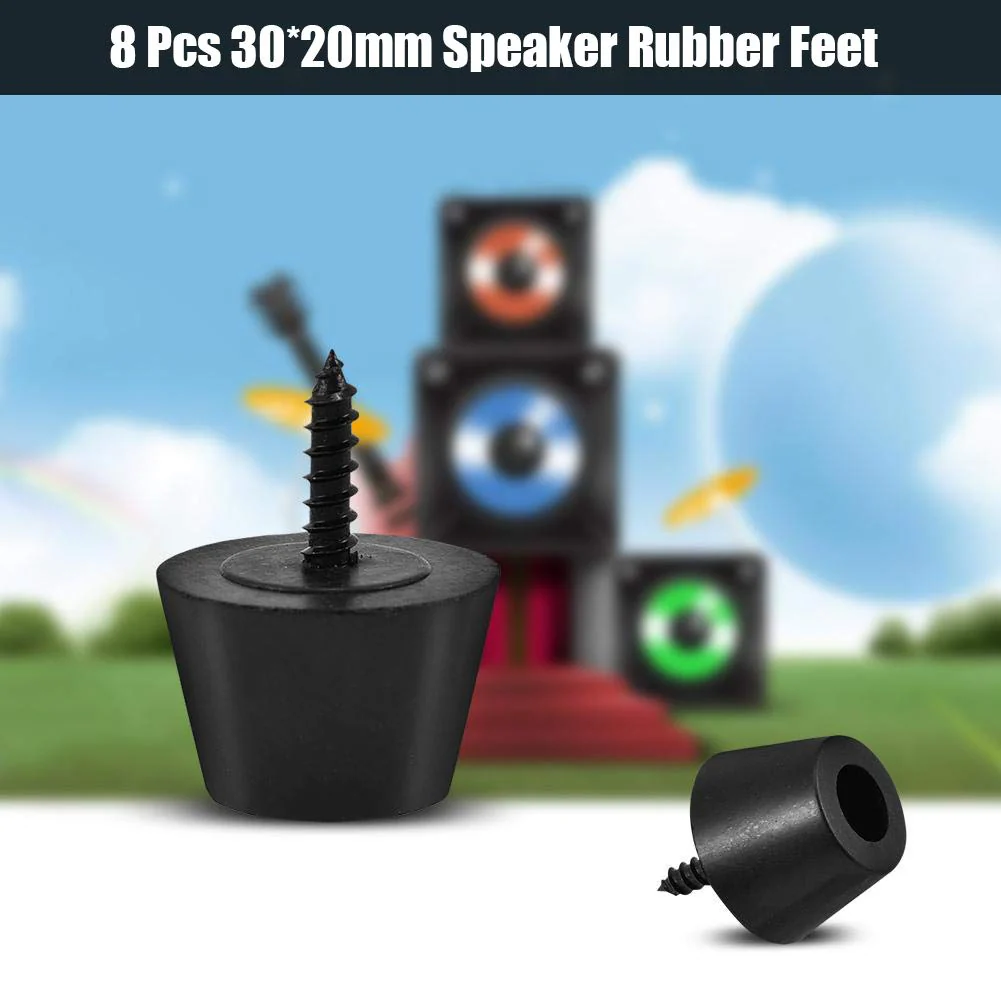 Yosoo- Round Rubber Feet Bumpers, Anti Scratch Screw-on Round Black Rubber Feet Bumpers Pads 8 Pcs 30x20mm Rubber Feet Anti-Vibration Base Pad Stand for Speaker Guitar Amplifier w/Screws - Image 9